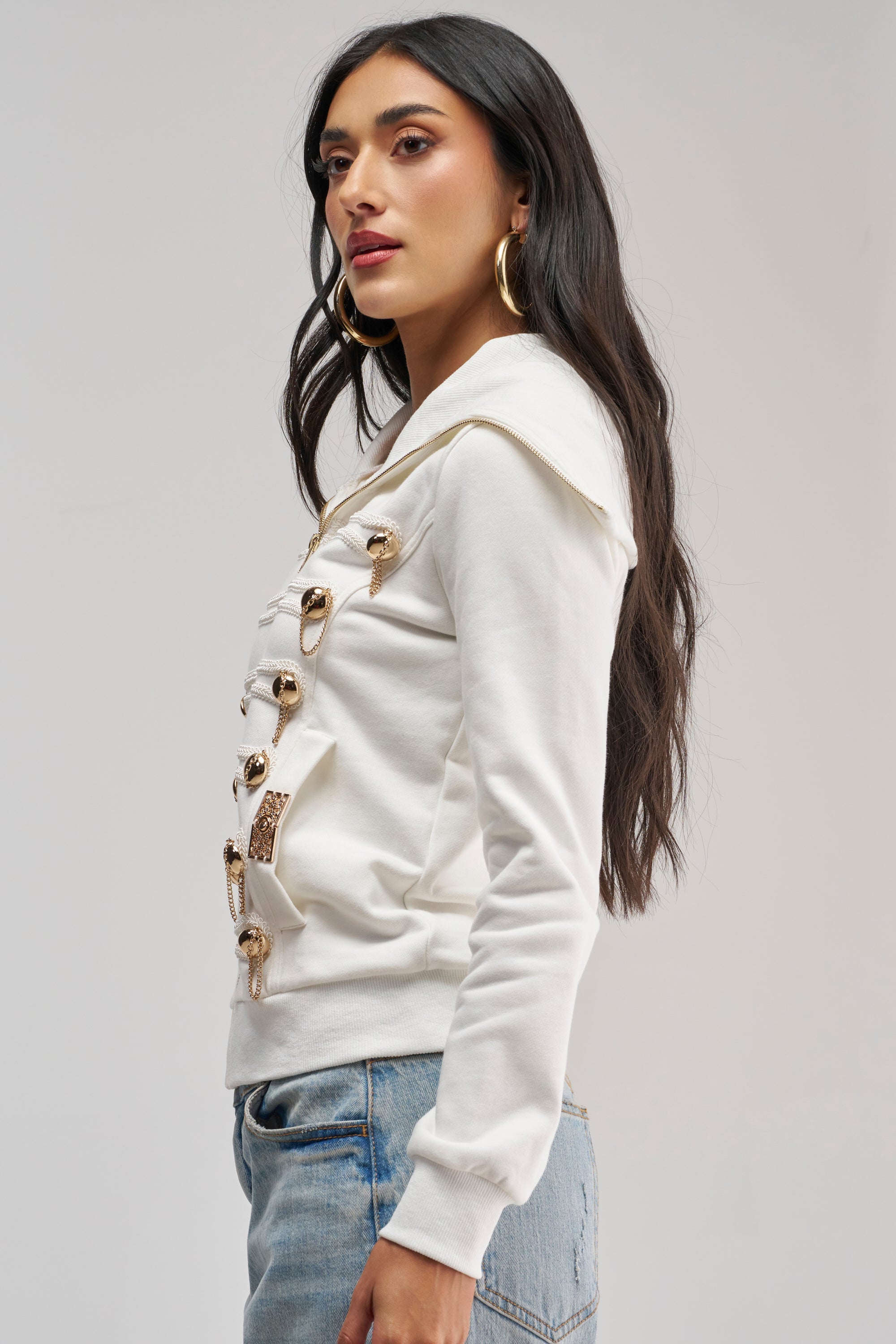 OUT OF YOUR LEAGUE EMBELLISHED SWEATSHIRT