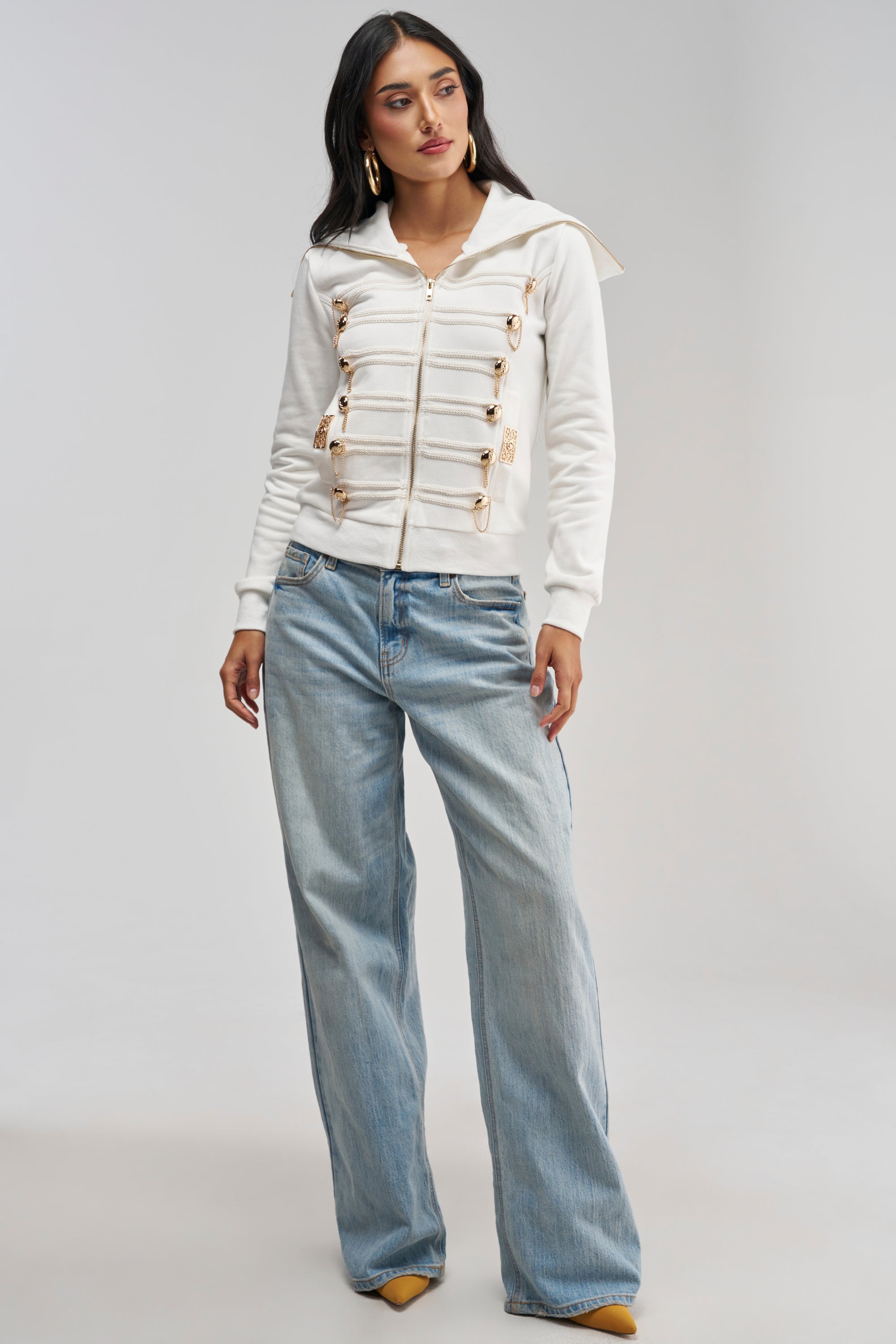 OUT OF YOUR LEAGUE EMBELLISHED SWEATSHIRT