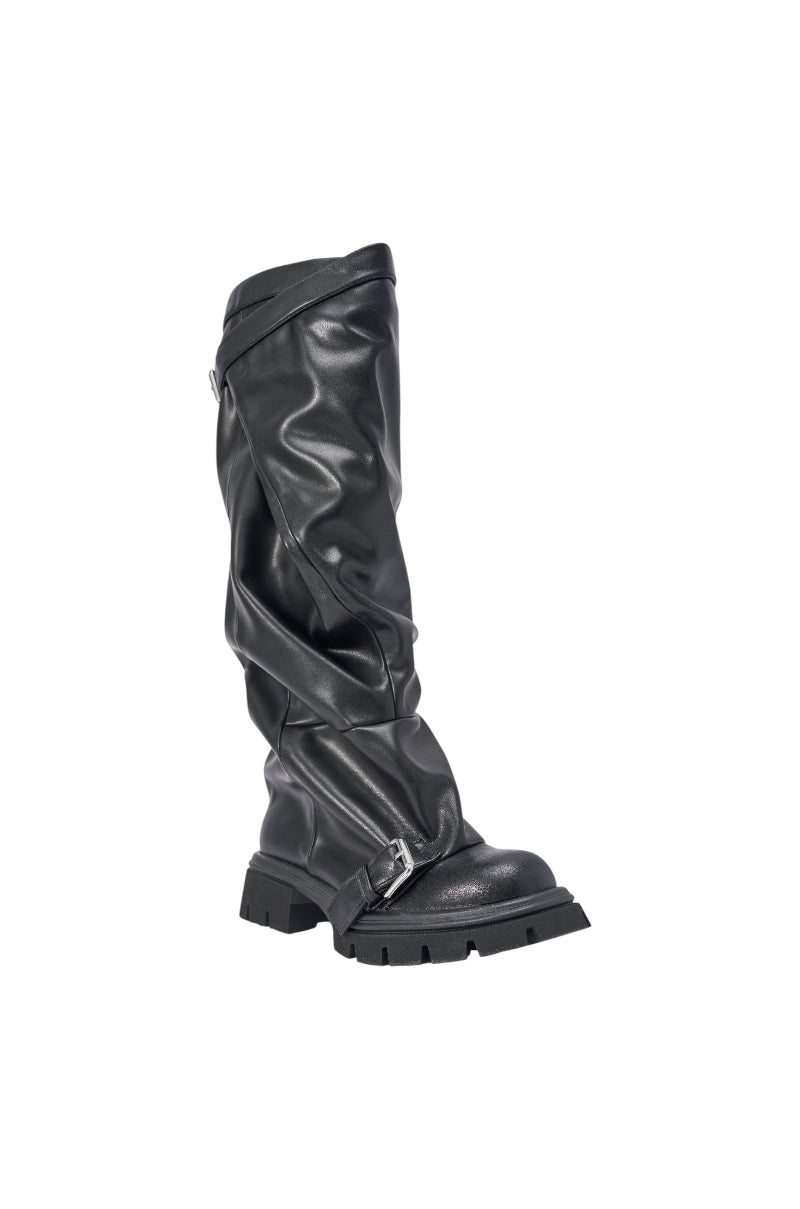 AZALEA WANG GOMEZ BLACK KNEE HIGH BOOT