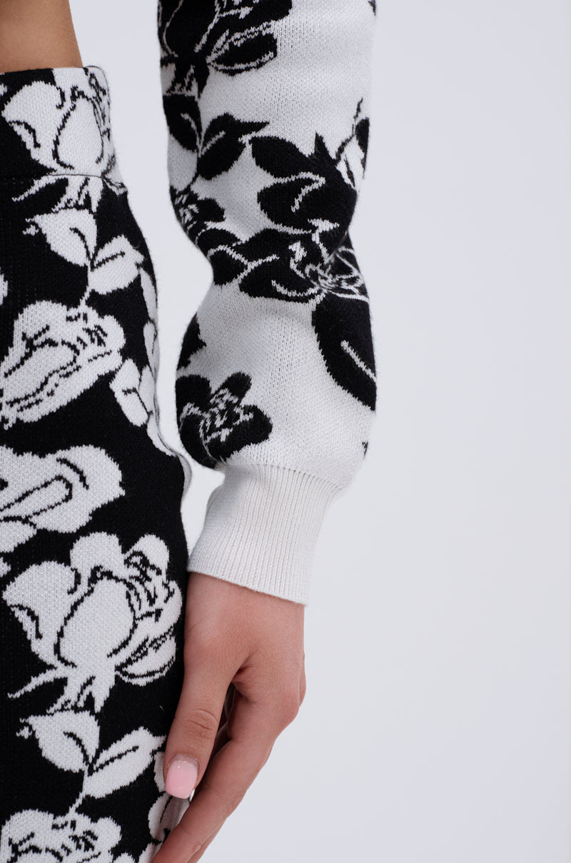 BLACK ROSE PETAL CARDIGAN