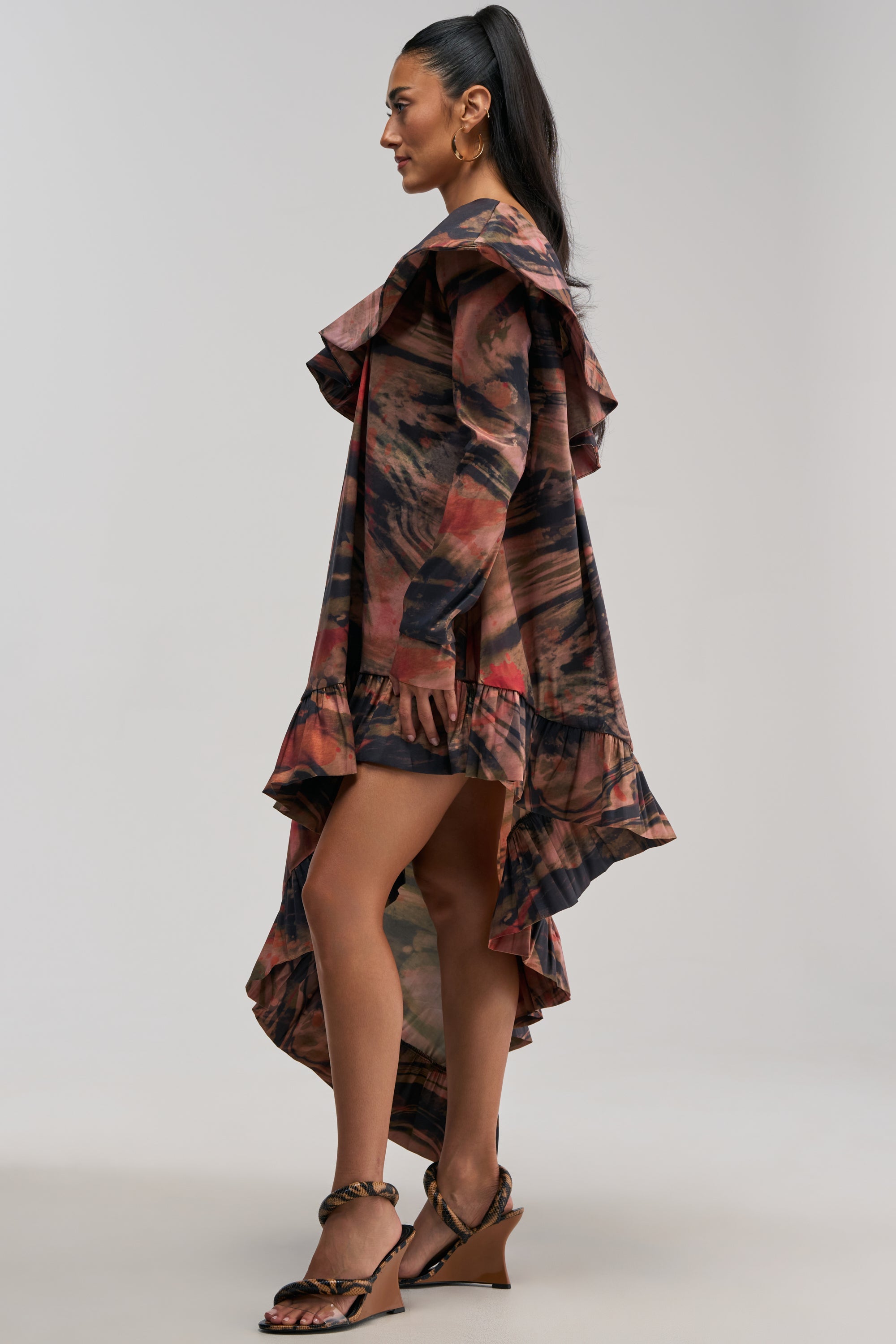 MOOD SWING PRINTED BUBBLE MINI DRESS