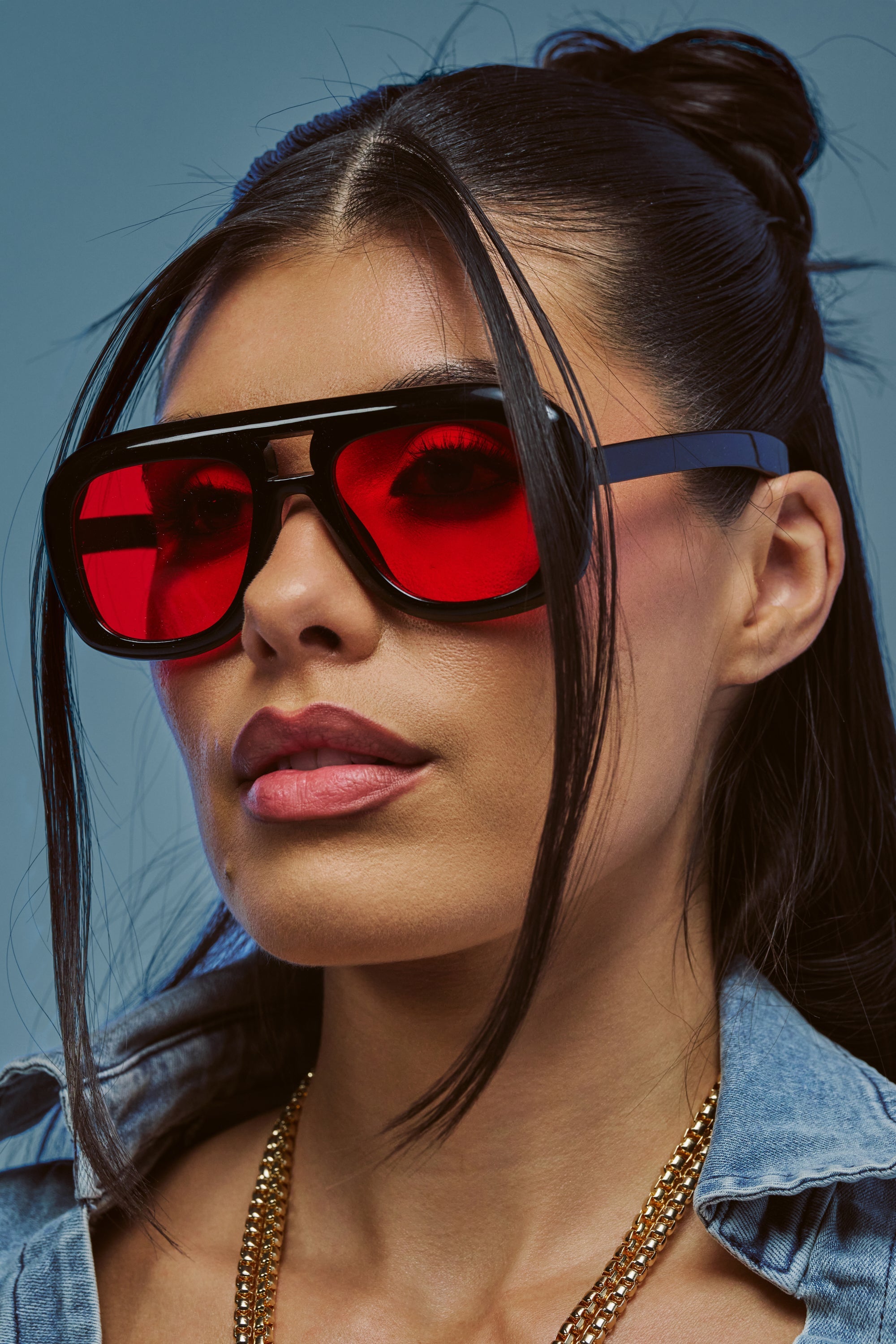 RED AND HOT SHIELD SUNGLASSES