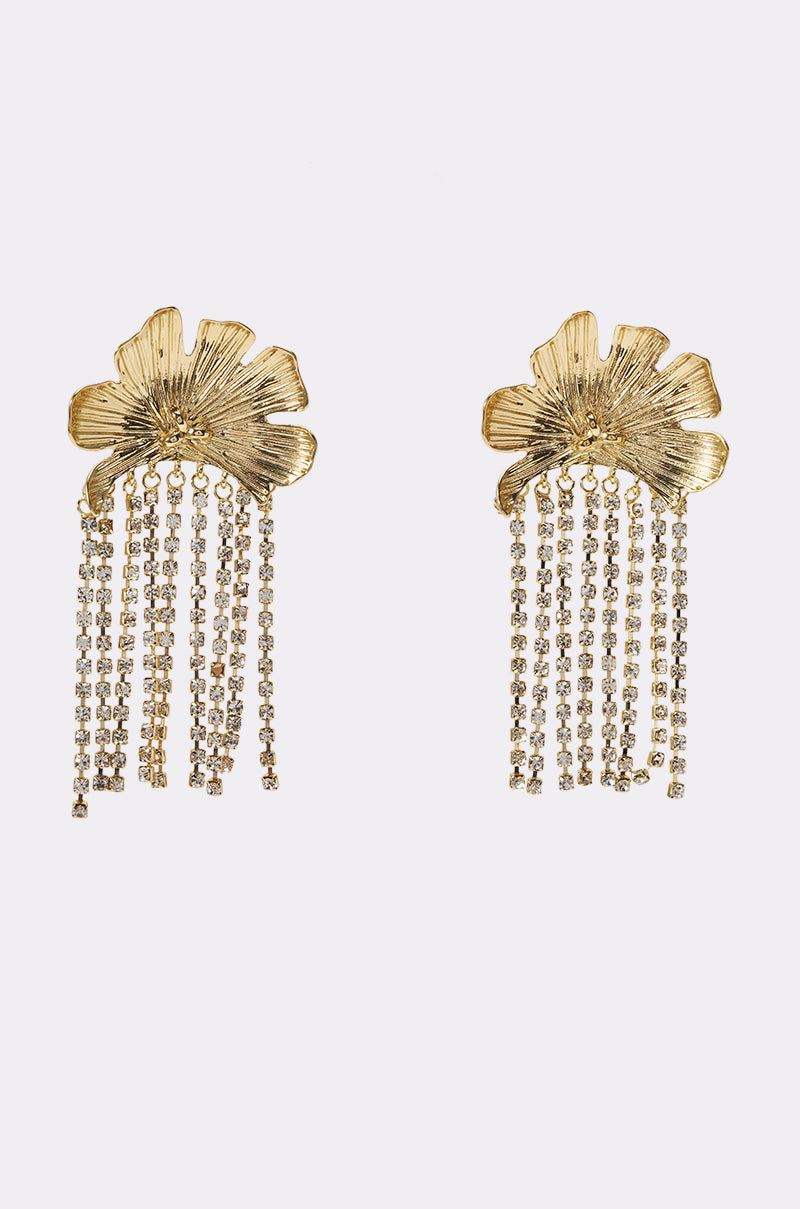 SHINE SOCIETY FLORAL DANGLE EARRINGS