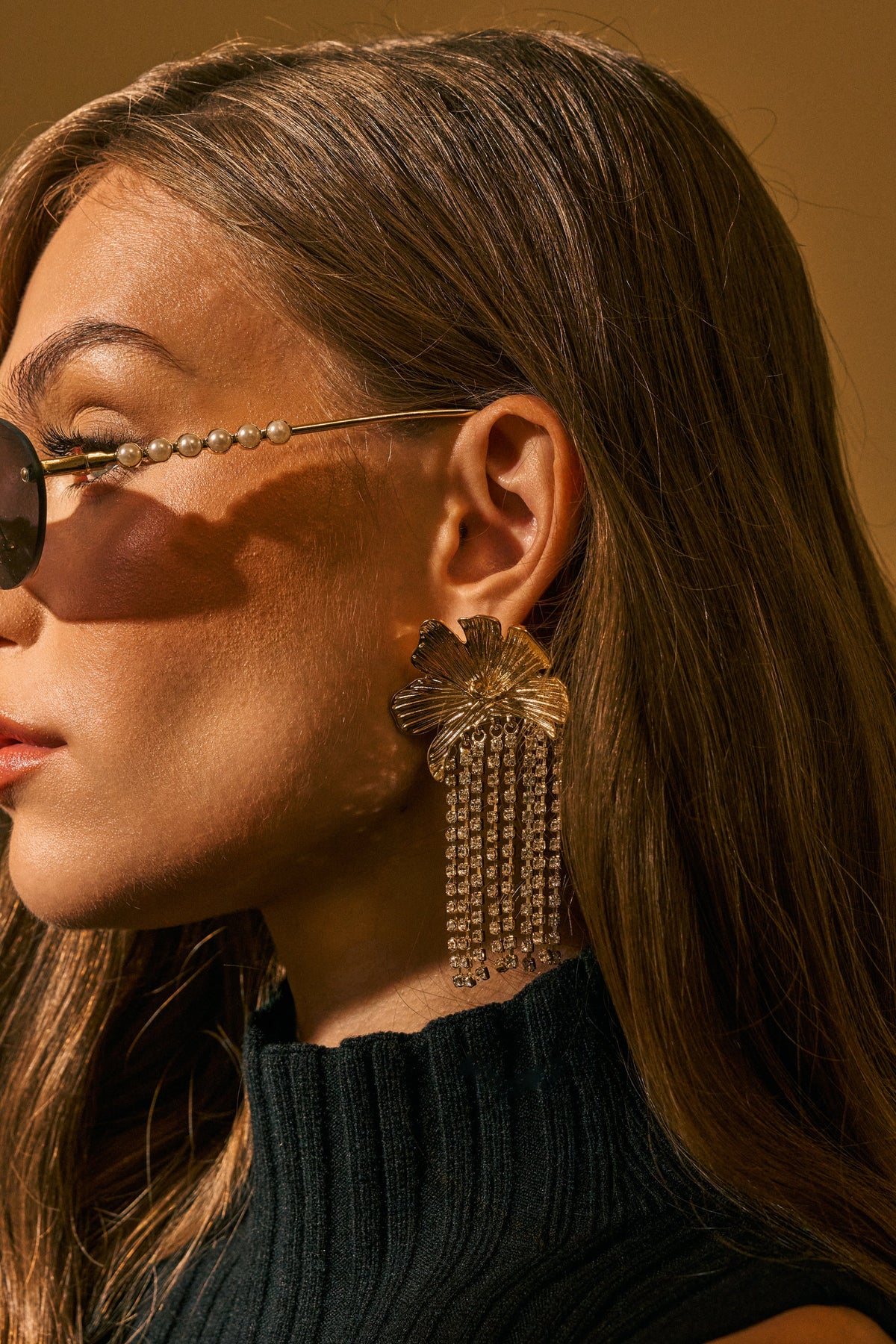SHINE SOCIETY FLORAL DANGLE EARRINGS