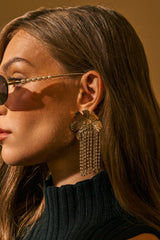 SHINE SOCIETY FLORAL DANGLE EARRINGS