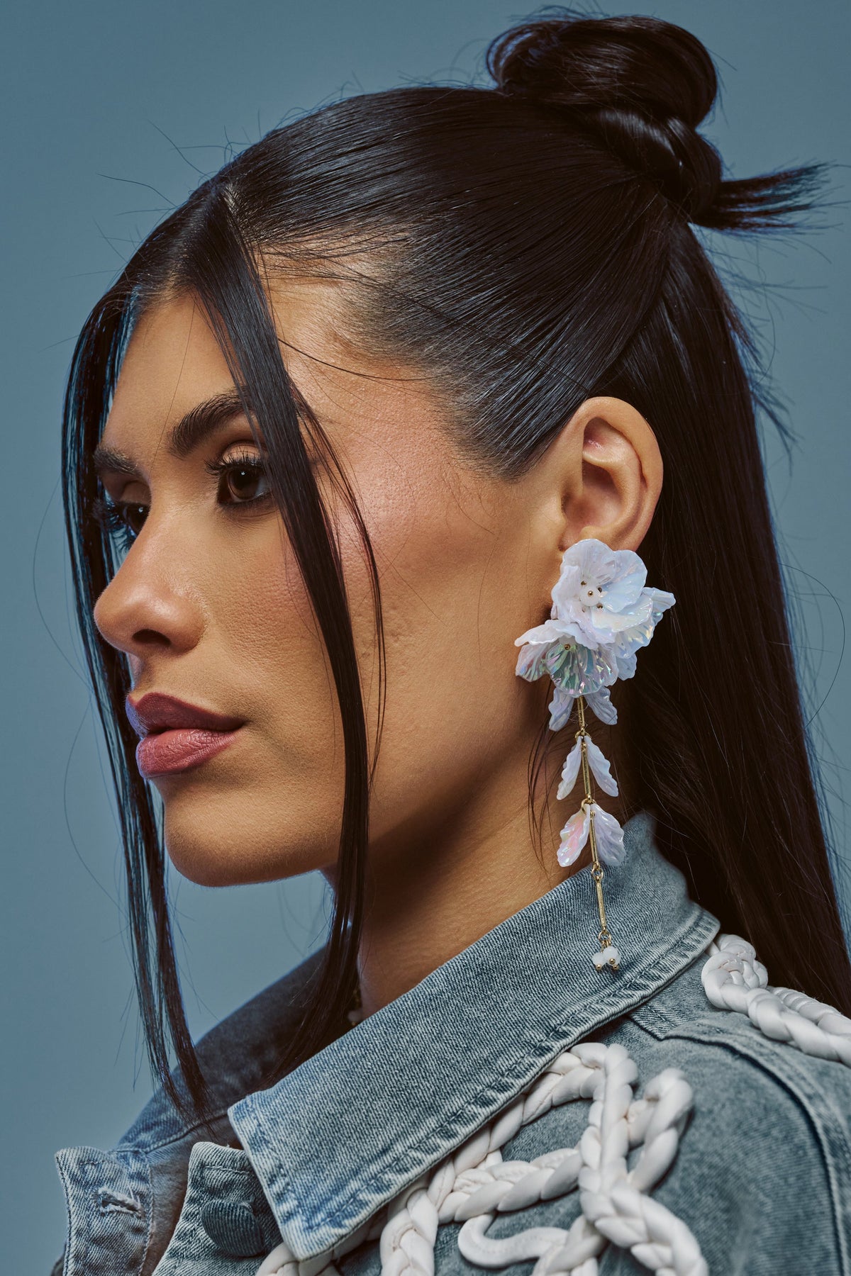 IRIDESCENT FLORAL EARRINGS