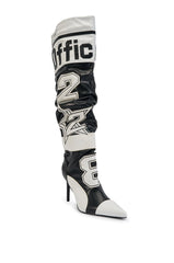 AKIRA GOLD HYPE COLOR BLOCKED SPORTY STILETTO BOOT