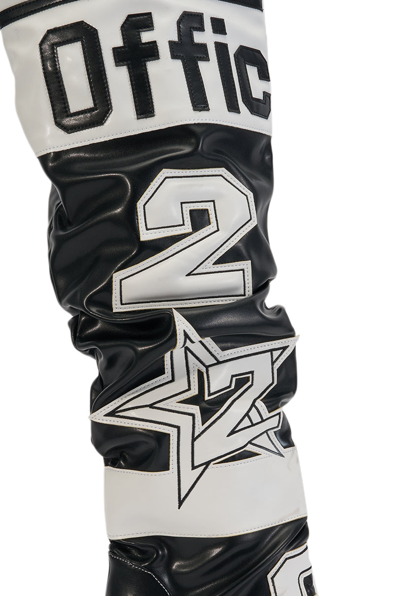 AKIRA GOLD HYPE COLOR BLOCKED SPORTY STILETTO BOOT