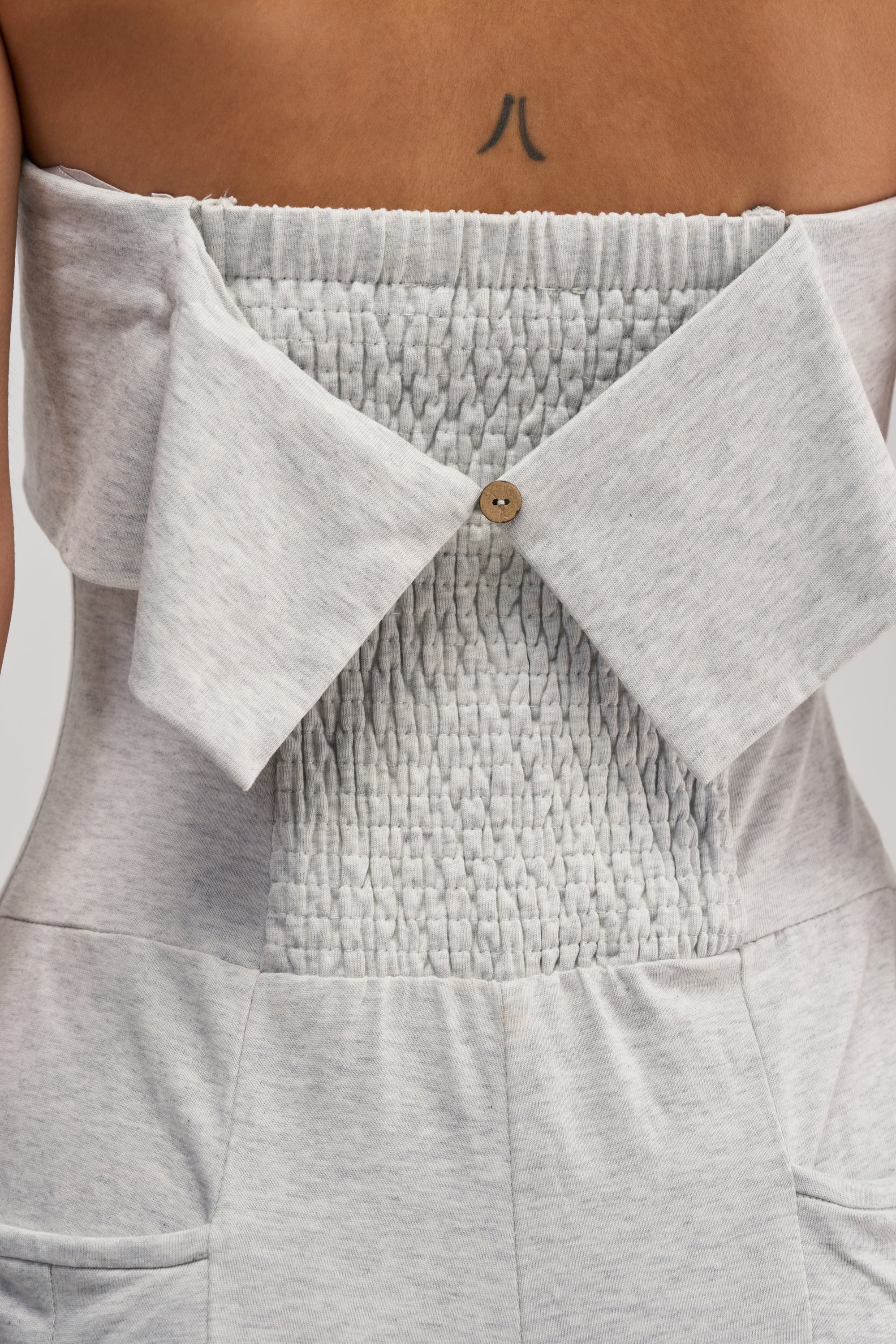 COMFY AND CUTE STRAPLESS JUMPSUIT IN HEATHER GREY