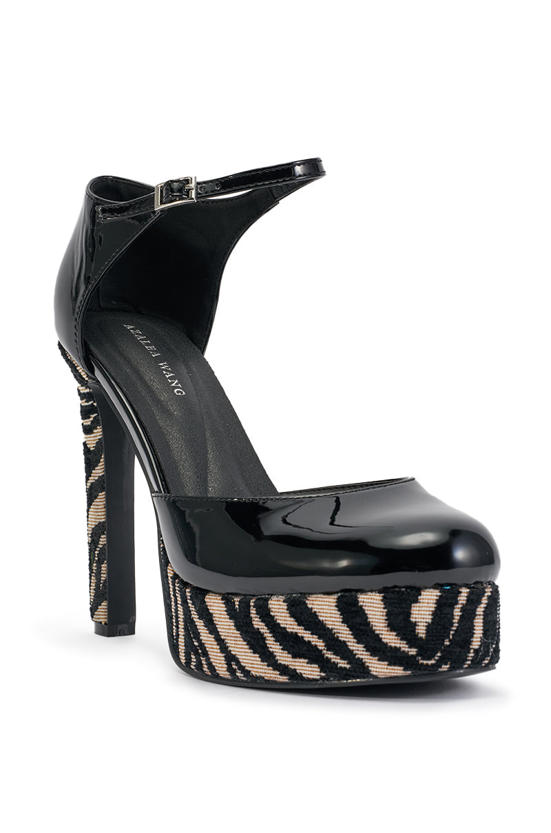 AZALEA WANG INGENIA ZEBRA COLORBLOCKED PUMP