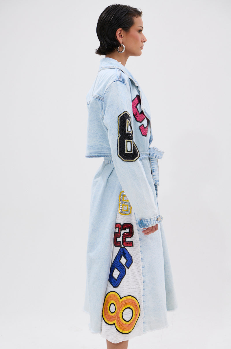 COUNTDOWN PATCH DENIM TRENCH