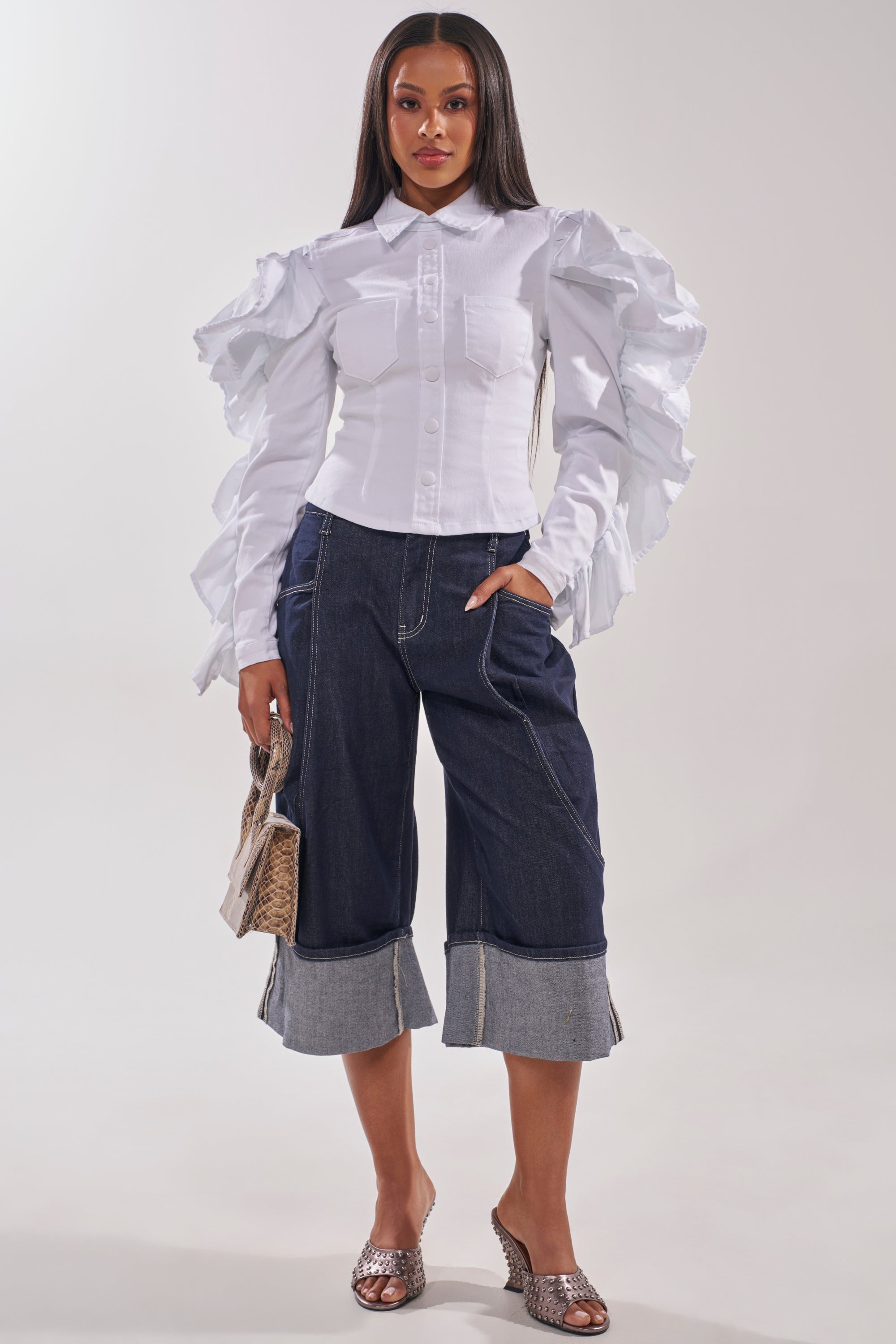 COME WITH ME DENIM BERMUDA SHORT