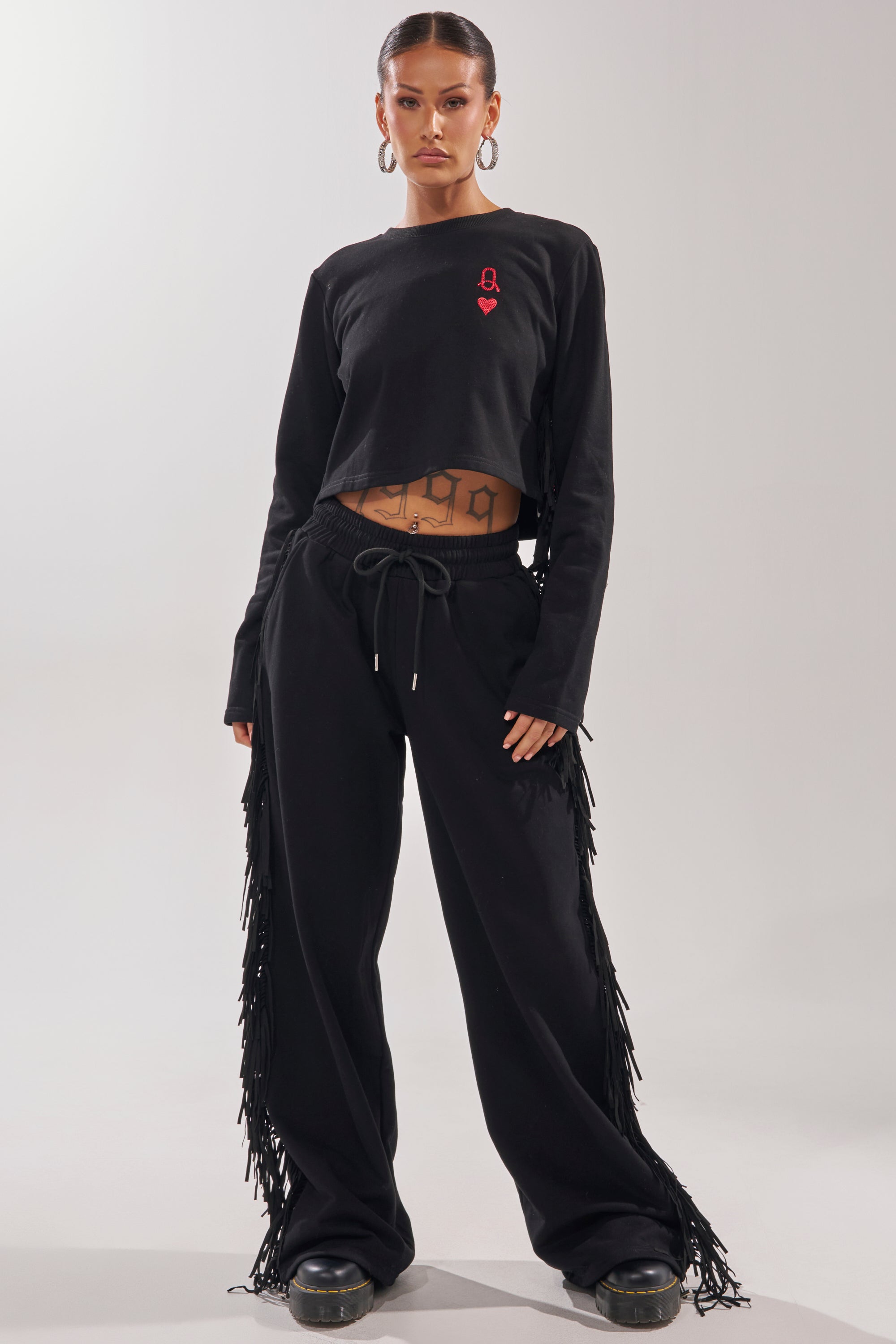 PLAYING CARDS CROP SWEATSHIRT