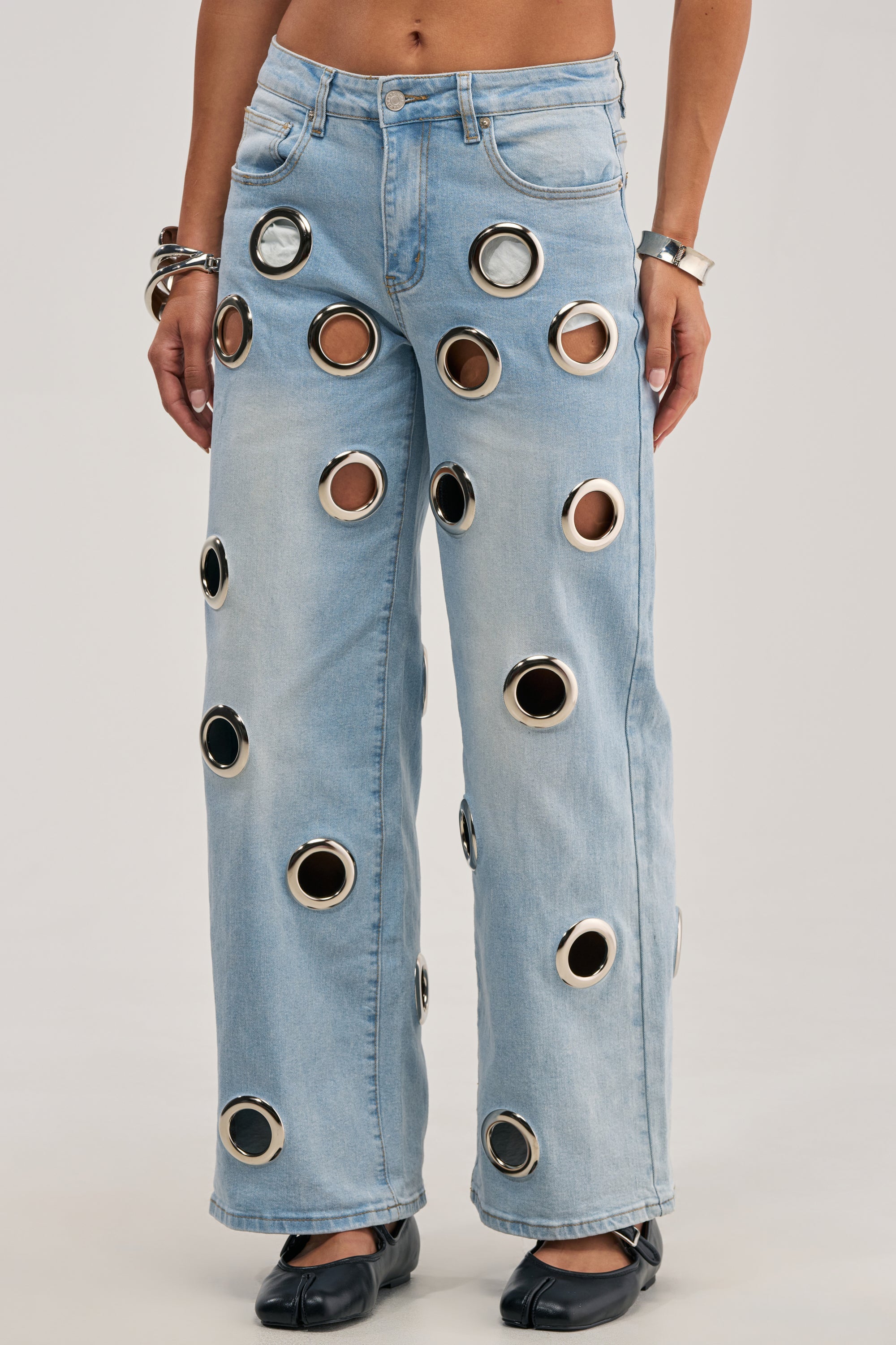 COOL GIRL ALERT DENIM WITH GROMMETS