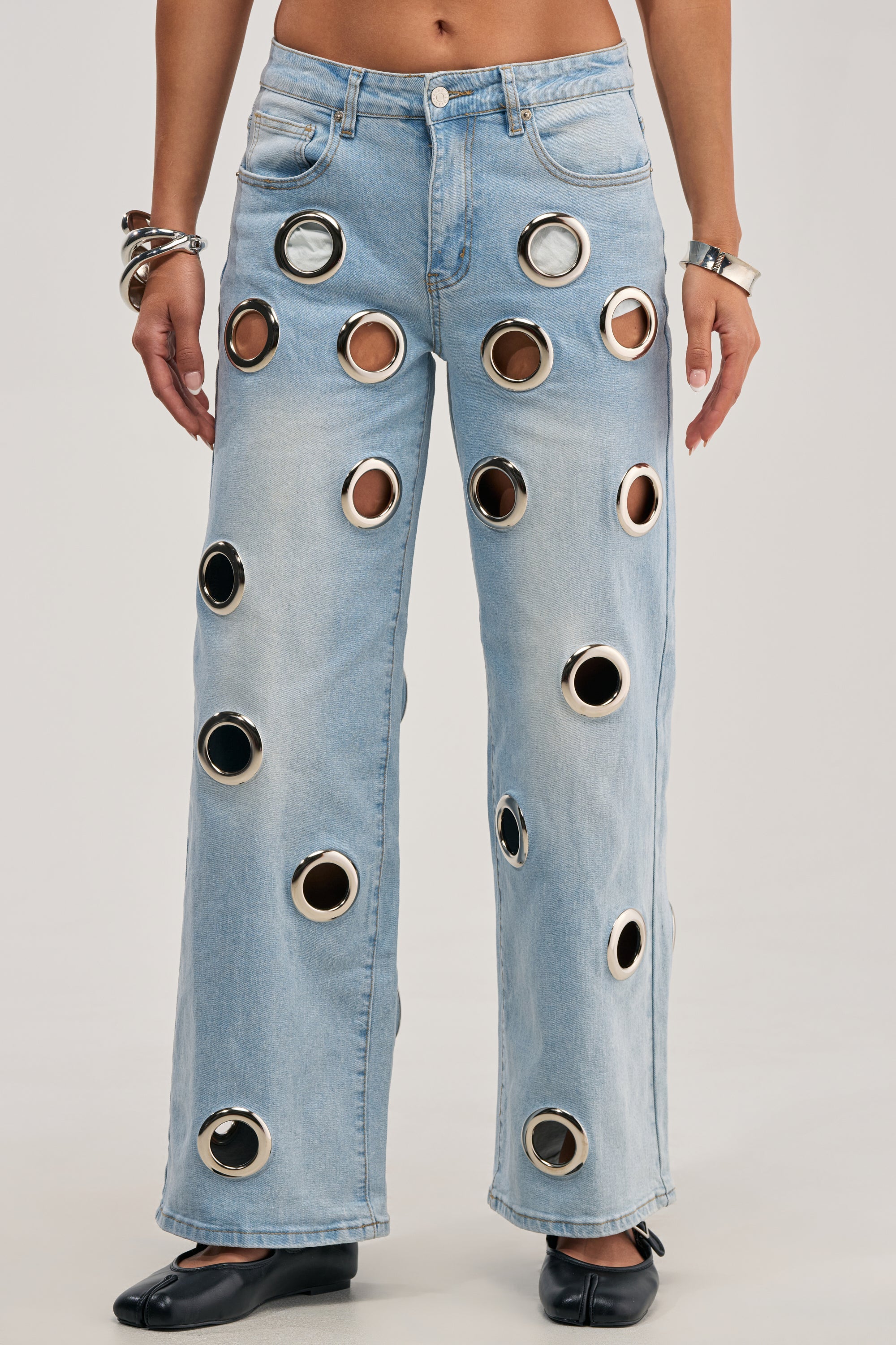 COOL GIRL ALERT DENIM WITH GROMMETS