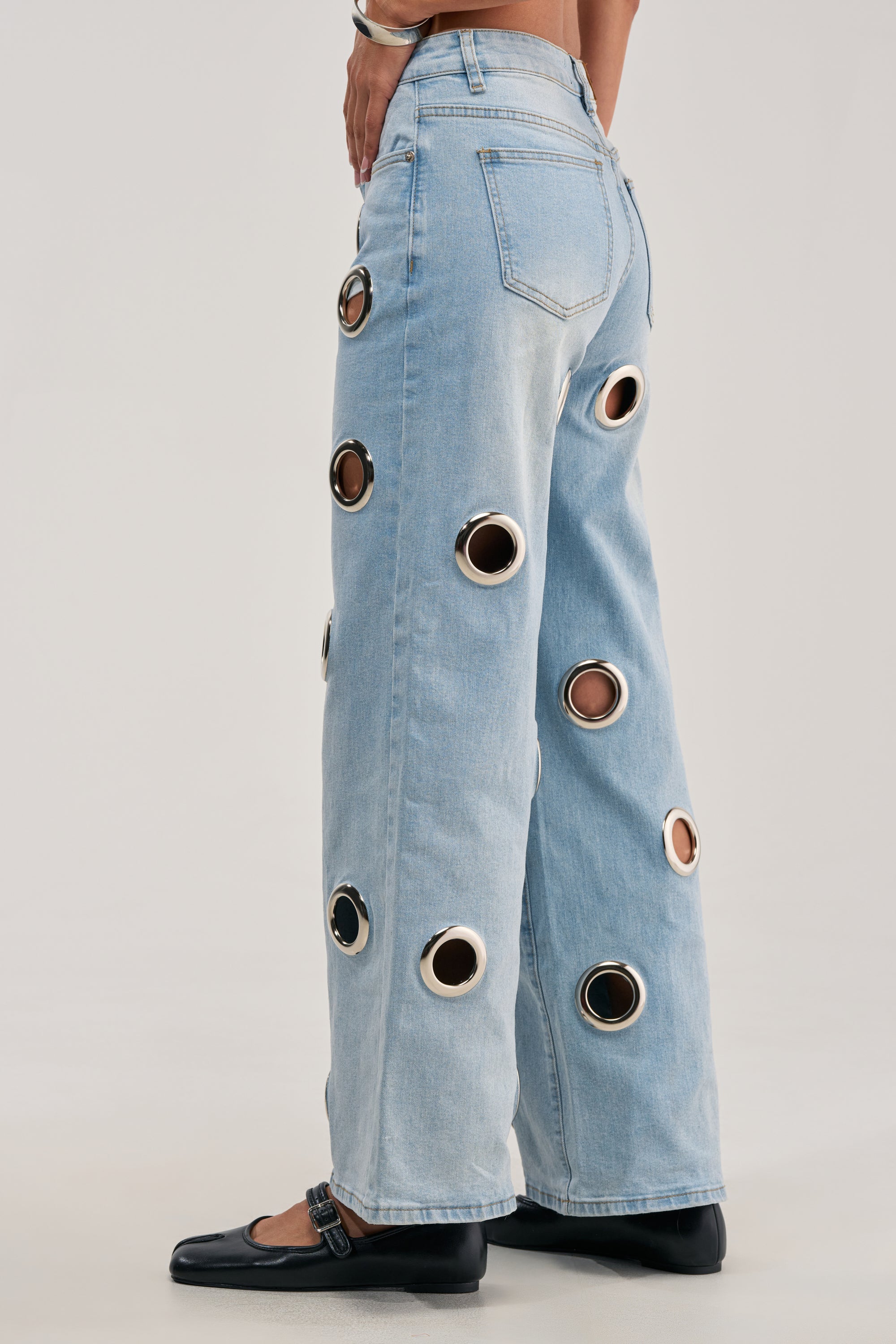COOL GIRL ALERT DENIM WITH GROMMETS