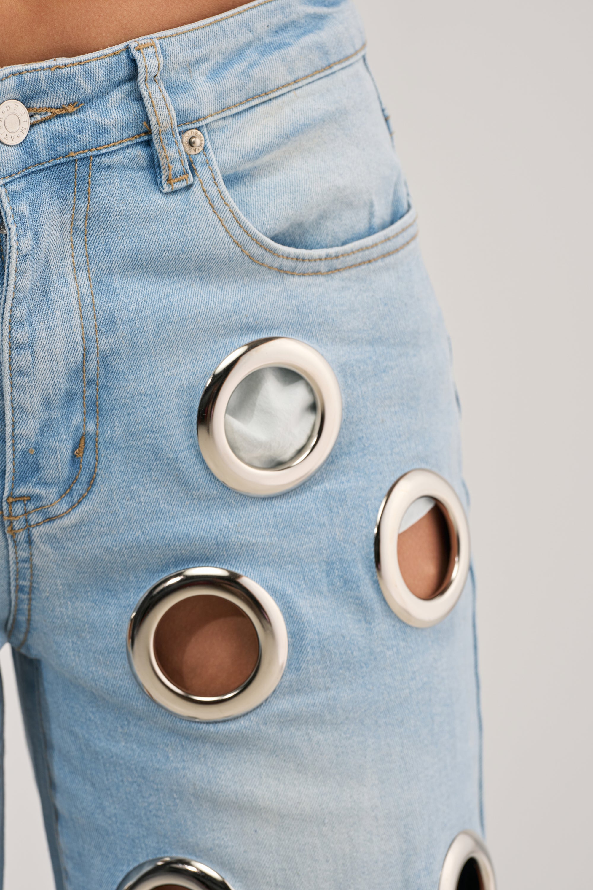 COOL GIRL ALERT DENIM WITH GROMMETS