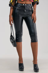 A LITTLE BIT OF THIS FAUX LEATHER CAPRI