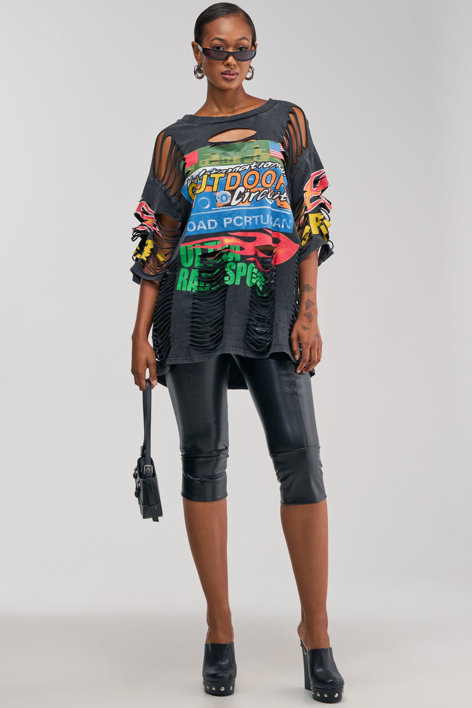 A LITTLE BIT OF THIS FAUX LEATHER CAPRI