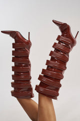 AZALEA WANG JETSET COGNAC STILETTO BOOT