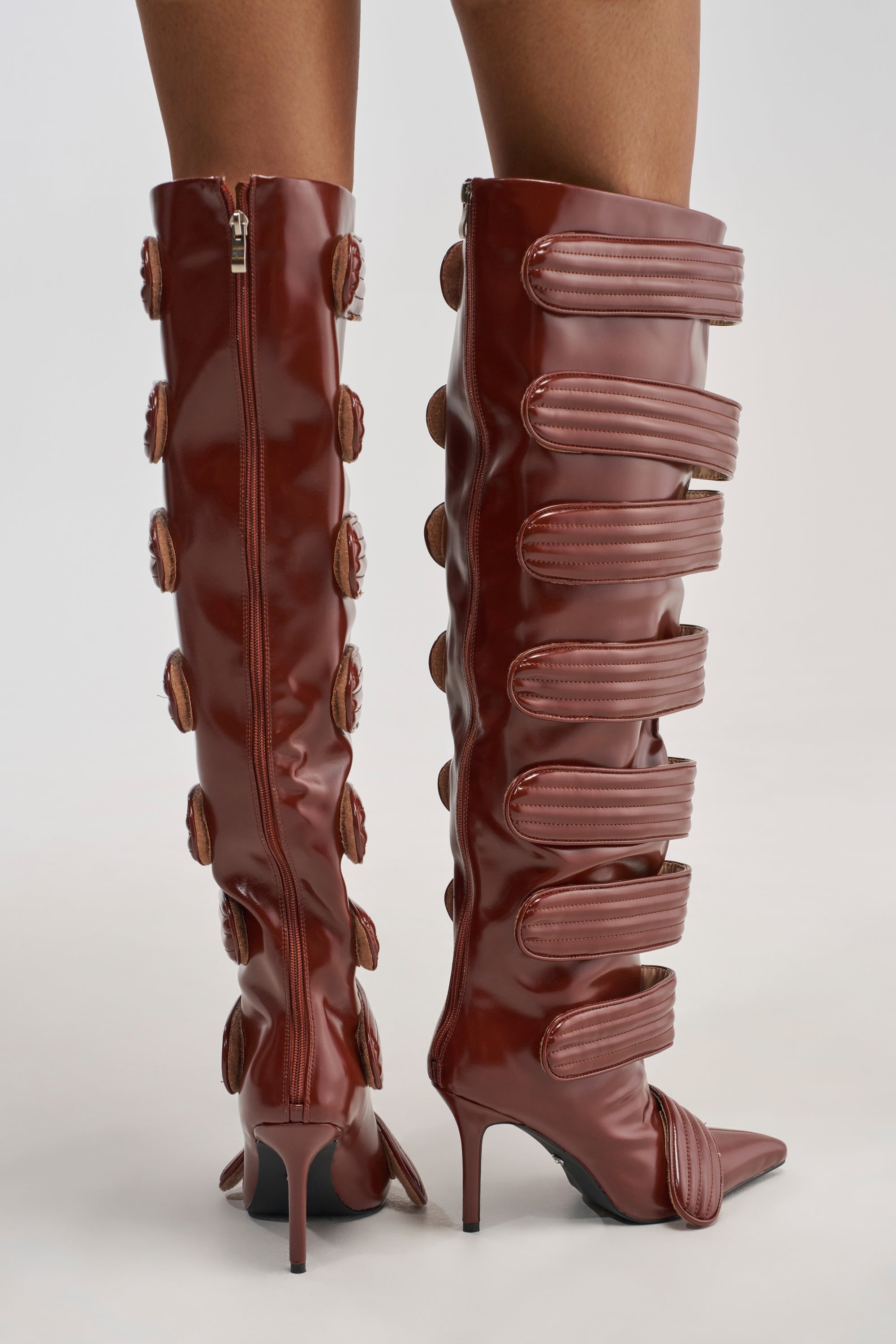 AZALEA WANG JETSET COGNAC STILETTO BOOT