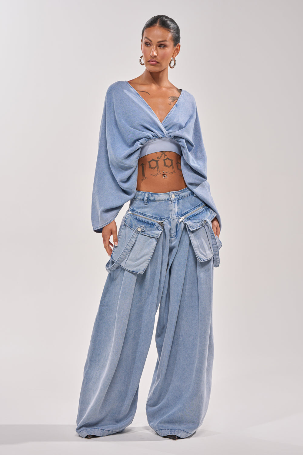 DRIFTING AWAY BLOUSE IN LIGHT BLUE DENIM