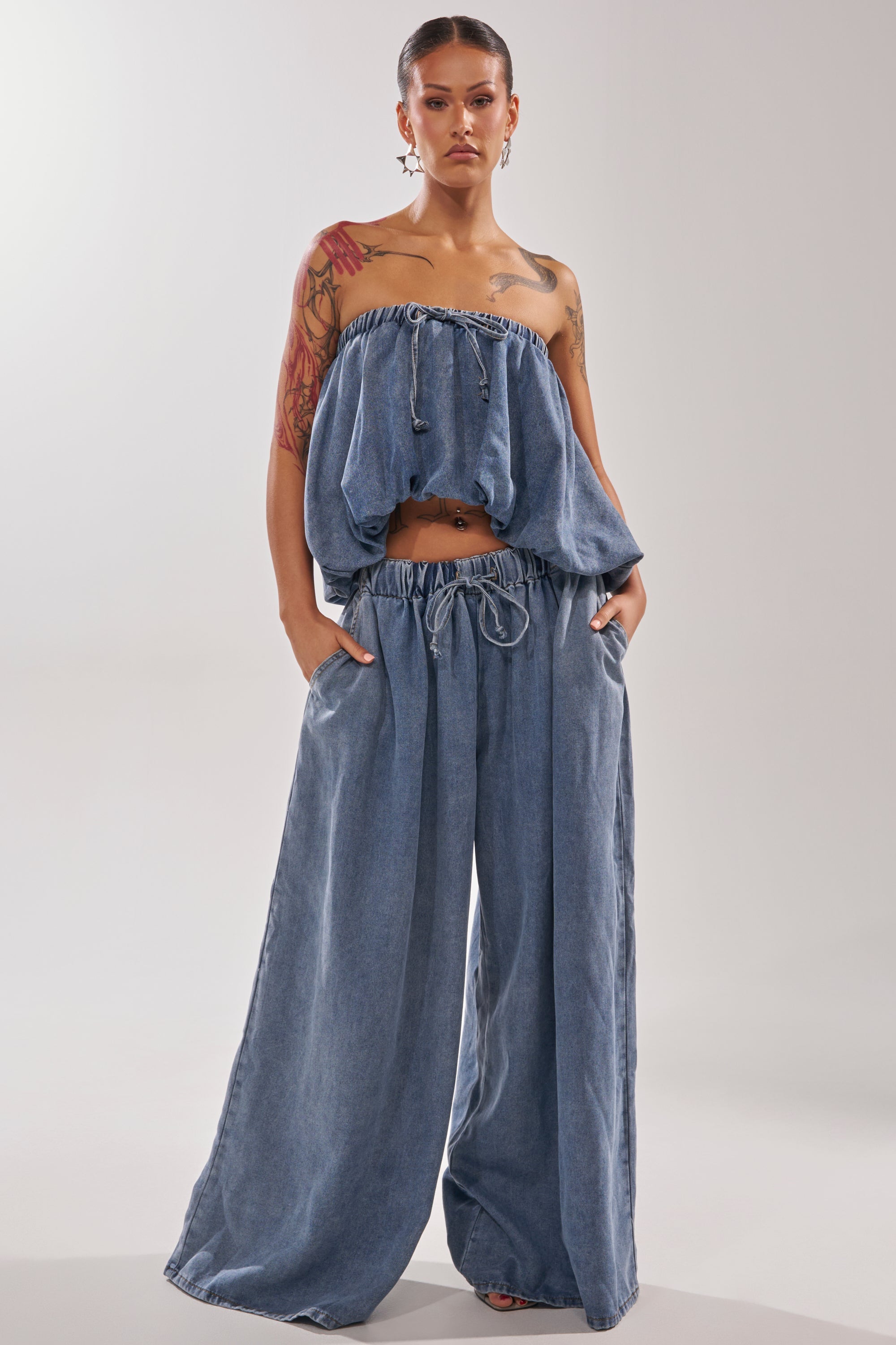 DENIM FOR DAYS TUBE TOP