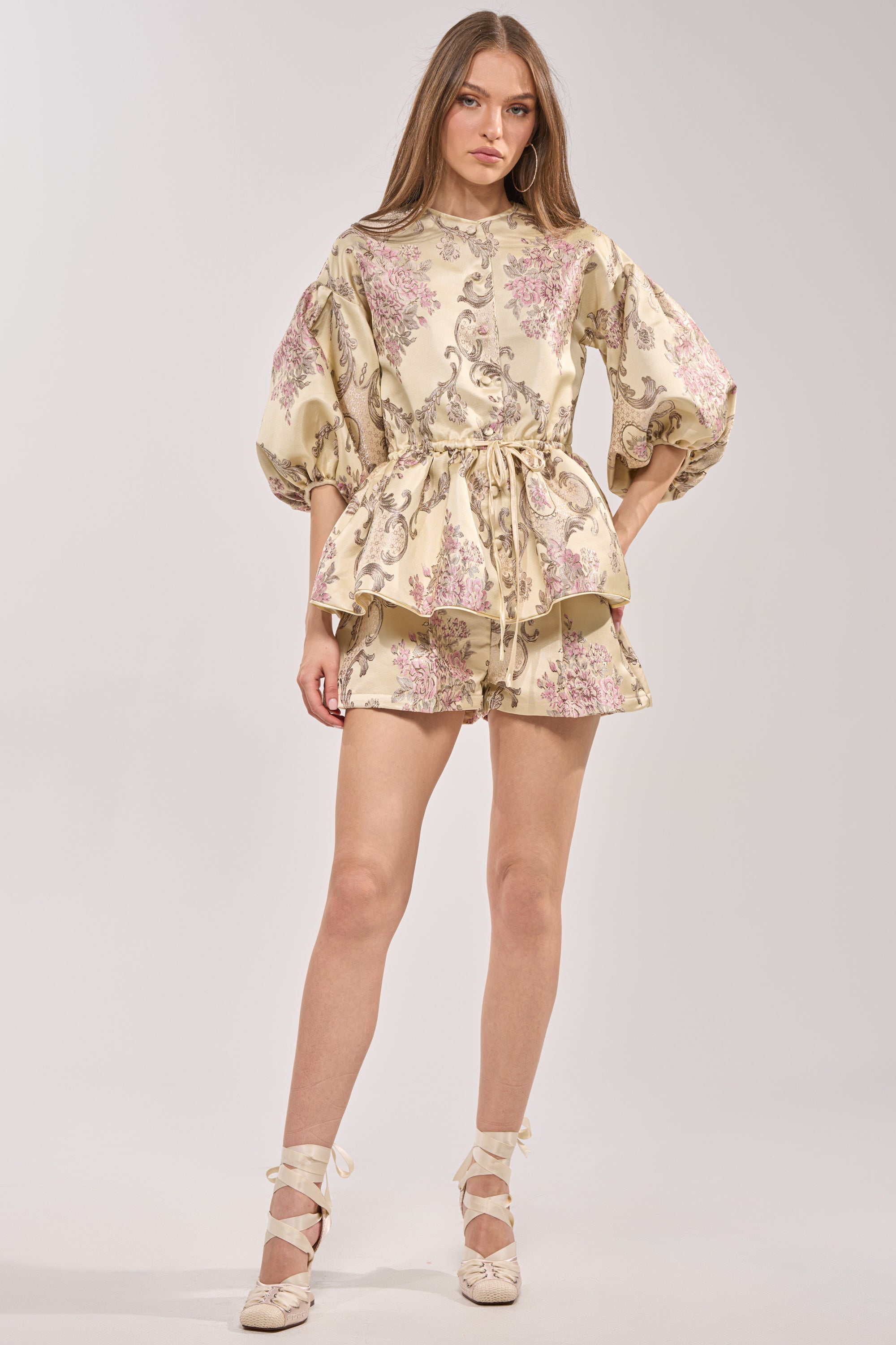 PORCELAIN DOLL BROCADE TOP