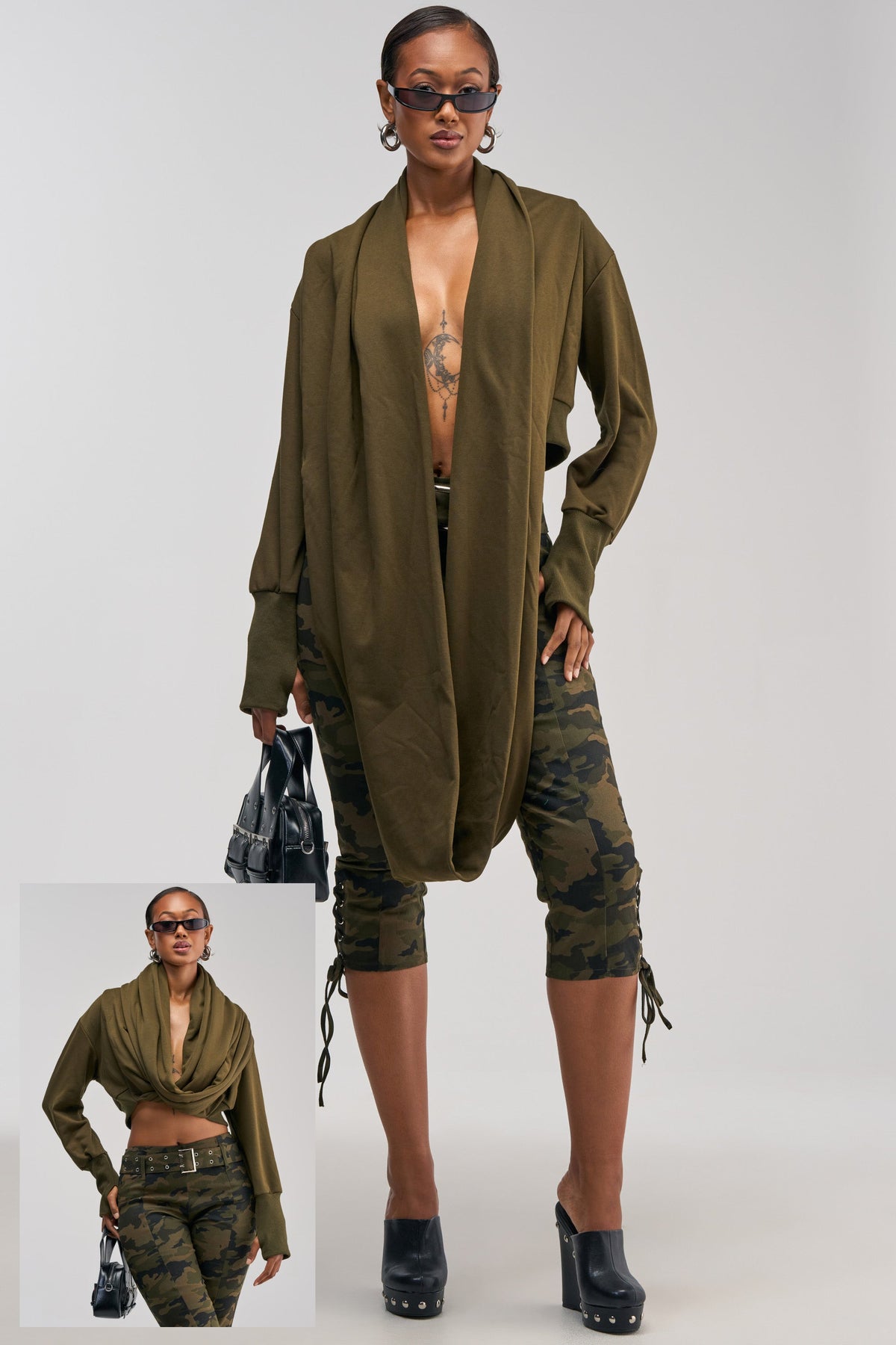 JUST TOO COOL FOR YOU SWEATSHIRT IN OLIVE