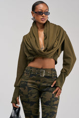 JUST TOO COOL FOR YOU SWEATSHIRT IN OLIVE