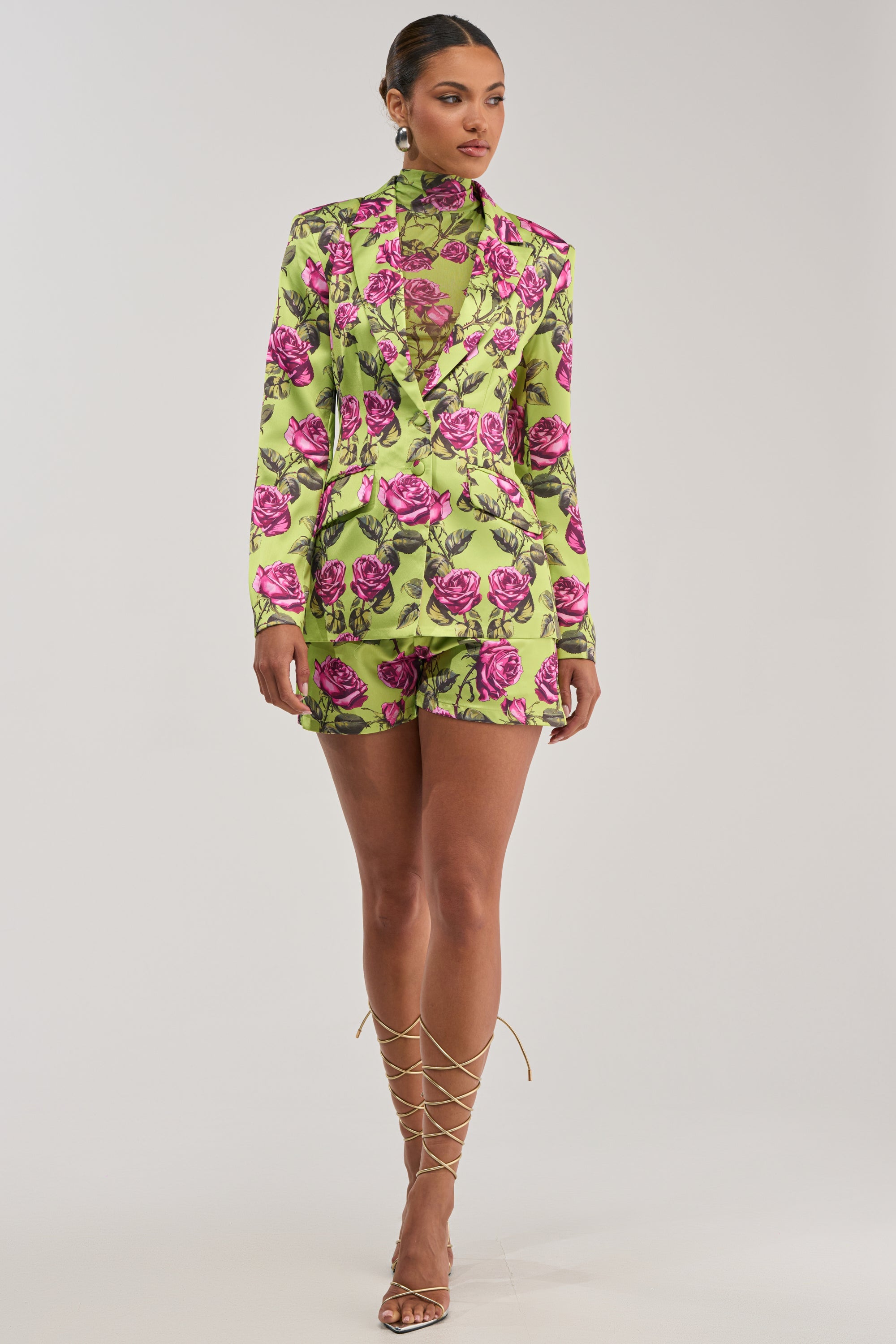 DOZEN ROSES MESH TOP IN CHARTREUSE