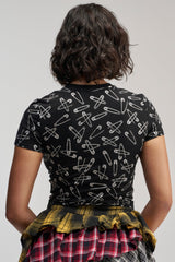 PROCEED WITH CAUTION RHINESTONE TEE