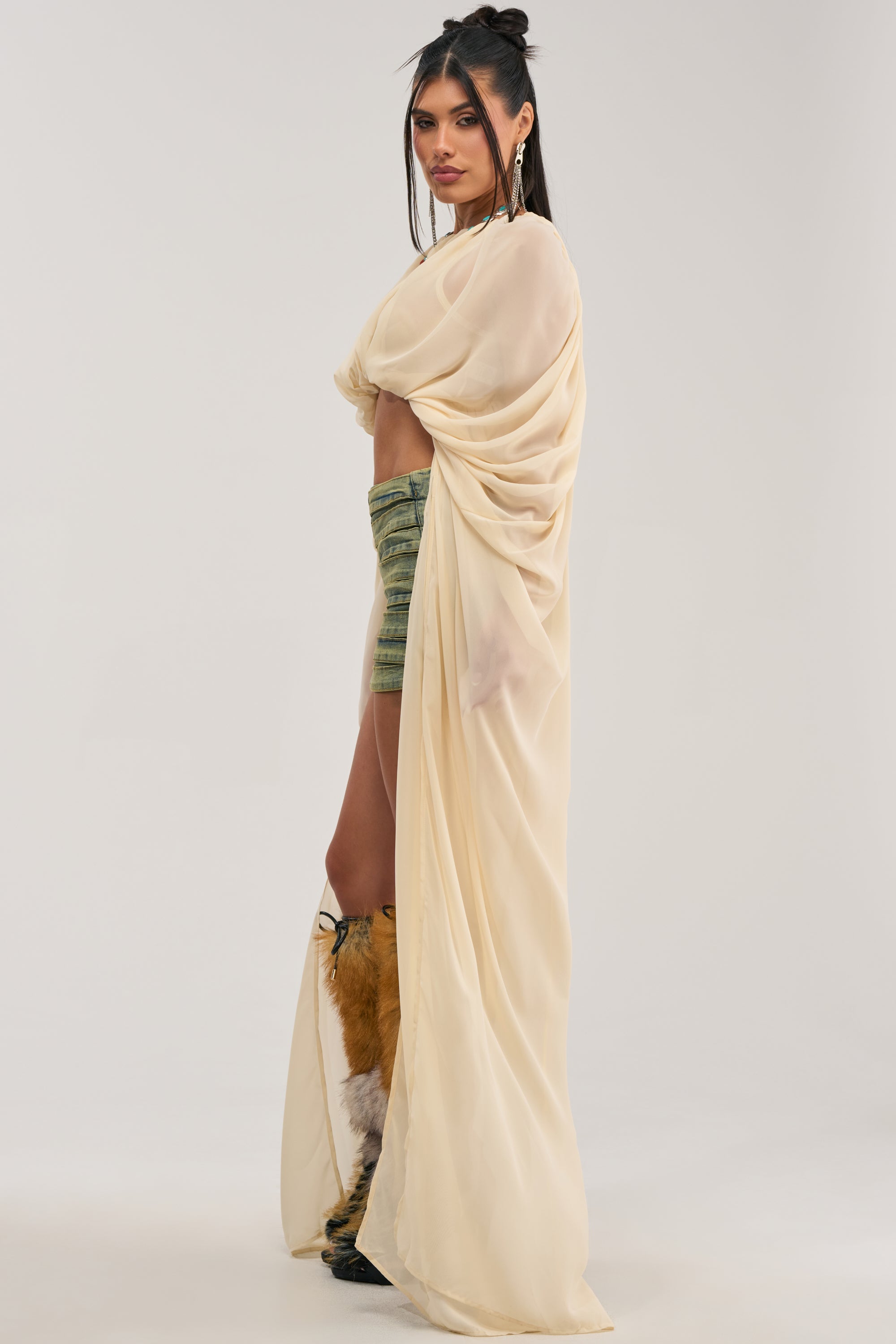 FLY WITH ME CHIFFON BLOUSE IN IVORY