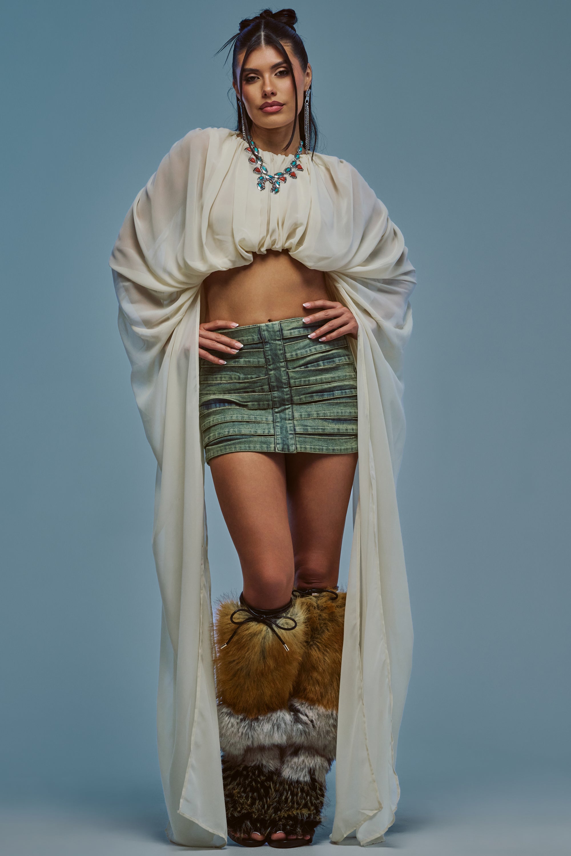 FLY WITH ME CHIFFON BLOUSE IN IVORY