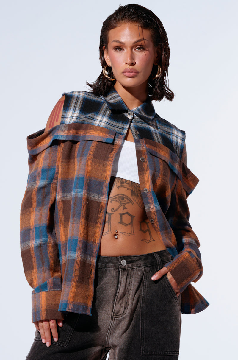 ALL IN A DAYS WORK BUTTON DOWN FLANNEL SHIRT