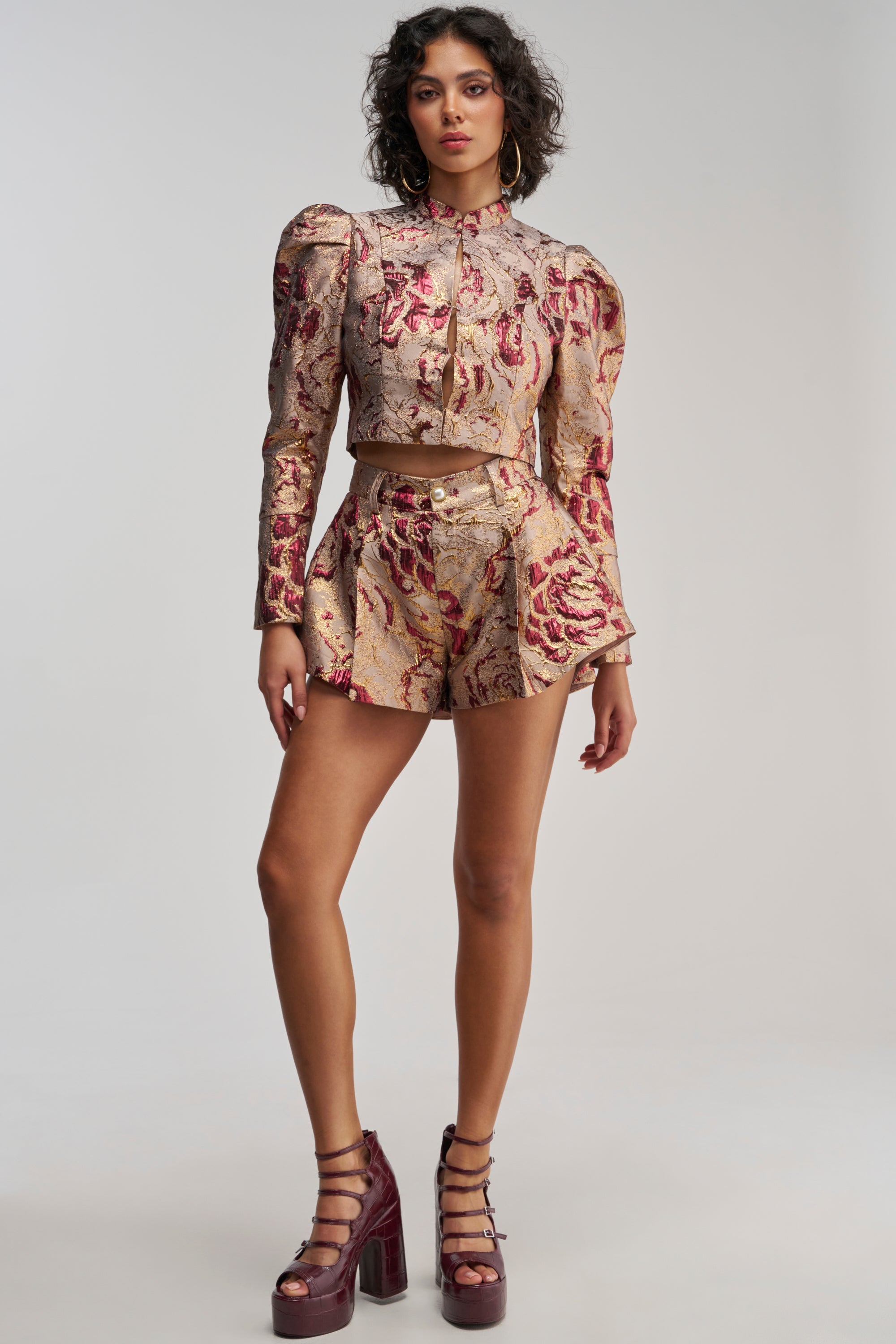 PENNY BROCADE BLAZER IN BRONZE