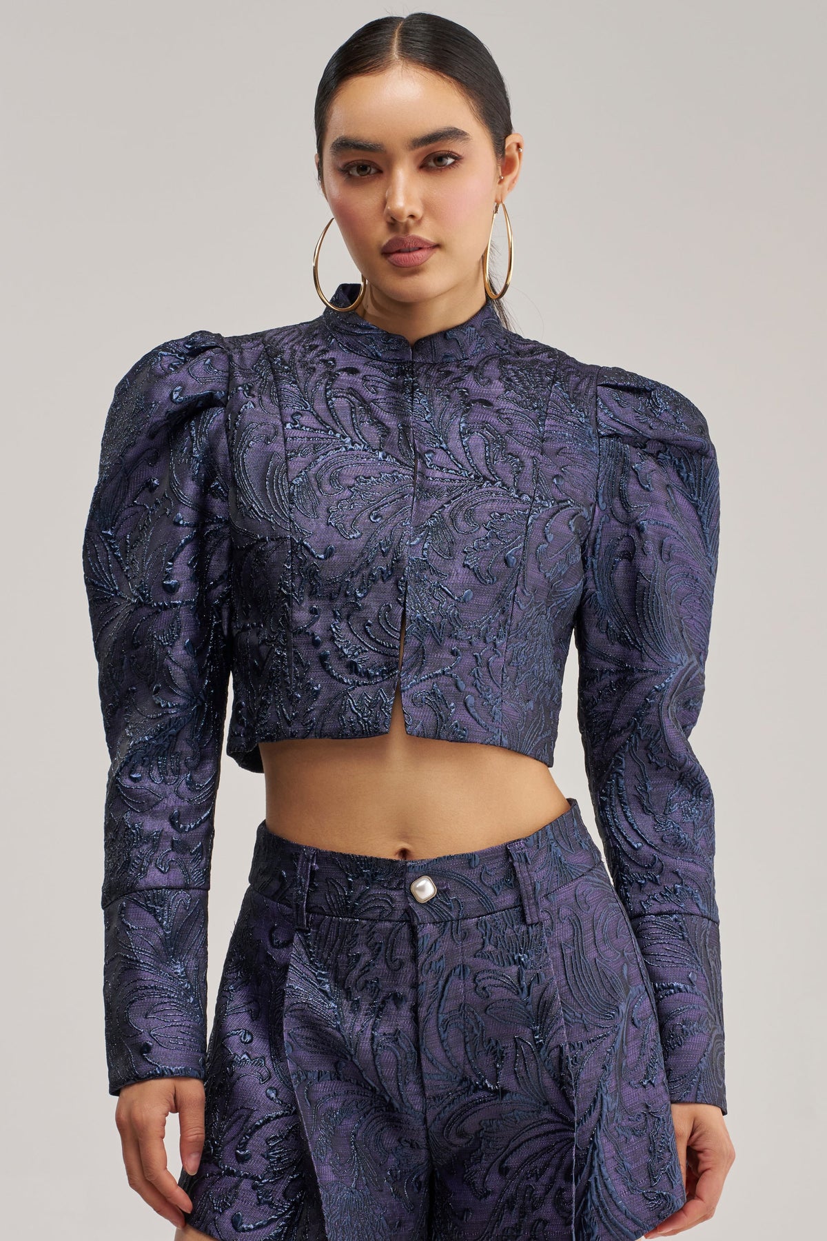 PENNY BROCADE BLAZER IN NAVY