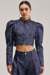 PENNY BROCADE BLAZER IN NAVY