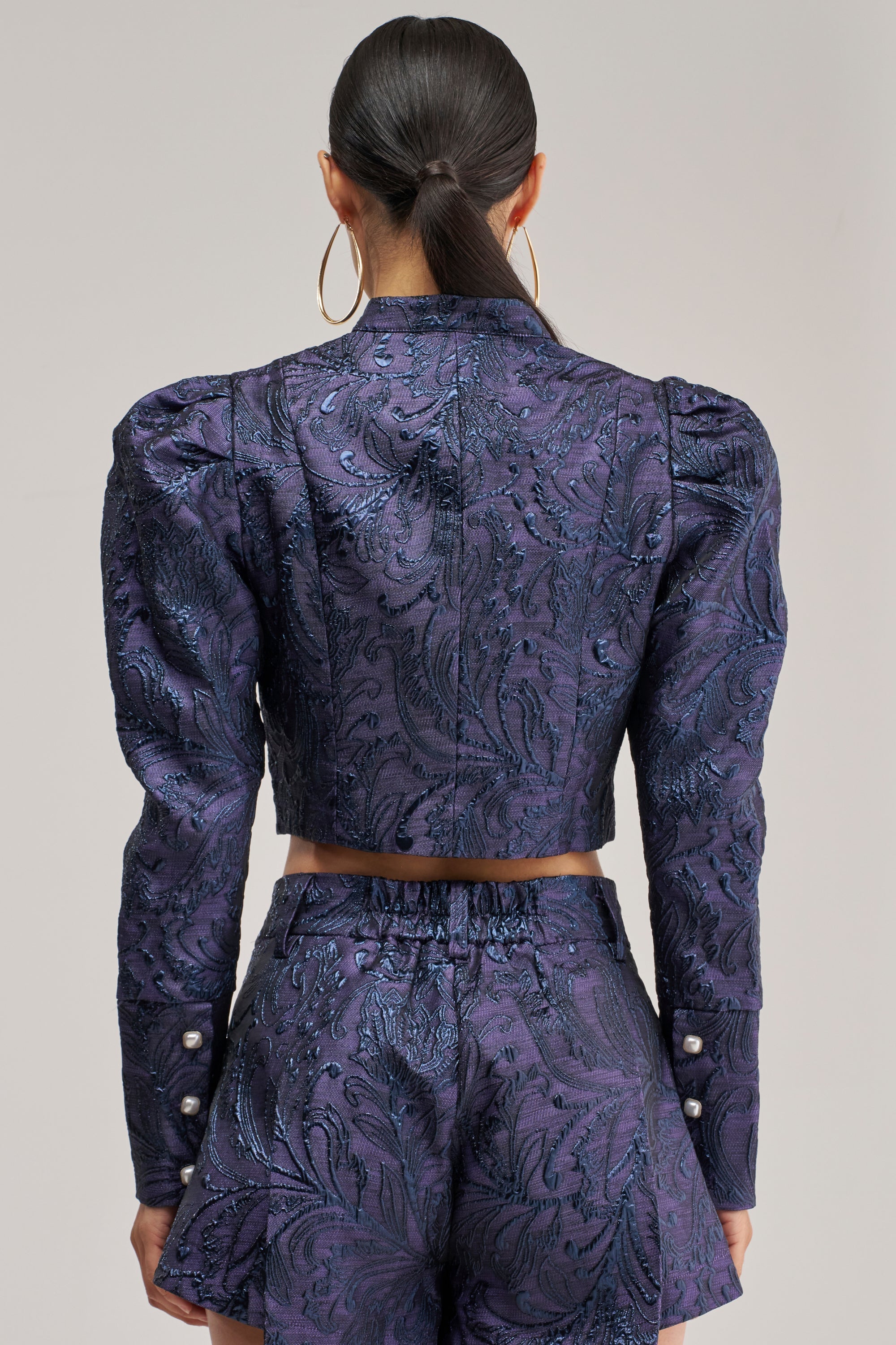 PENNY BROCADE BLAZER IN NAVY