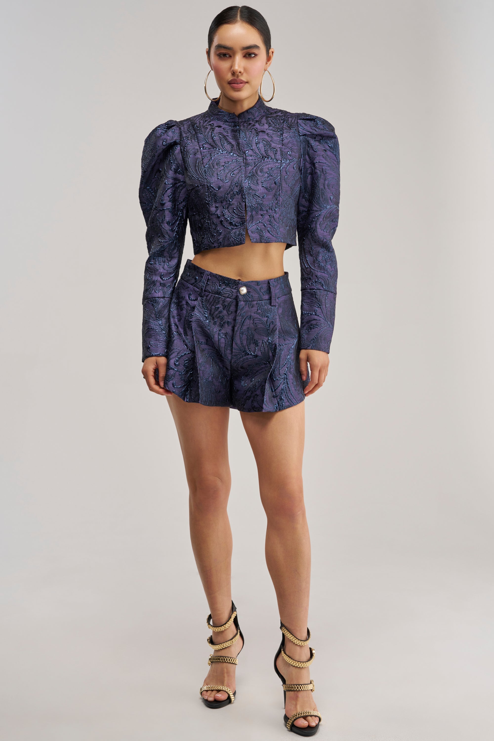 PENNY BROCADE BLAZER IN NAVY