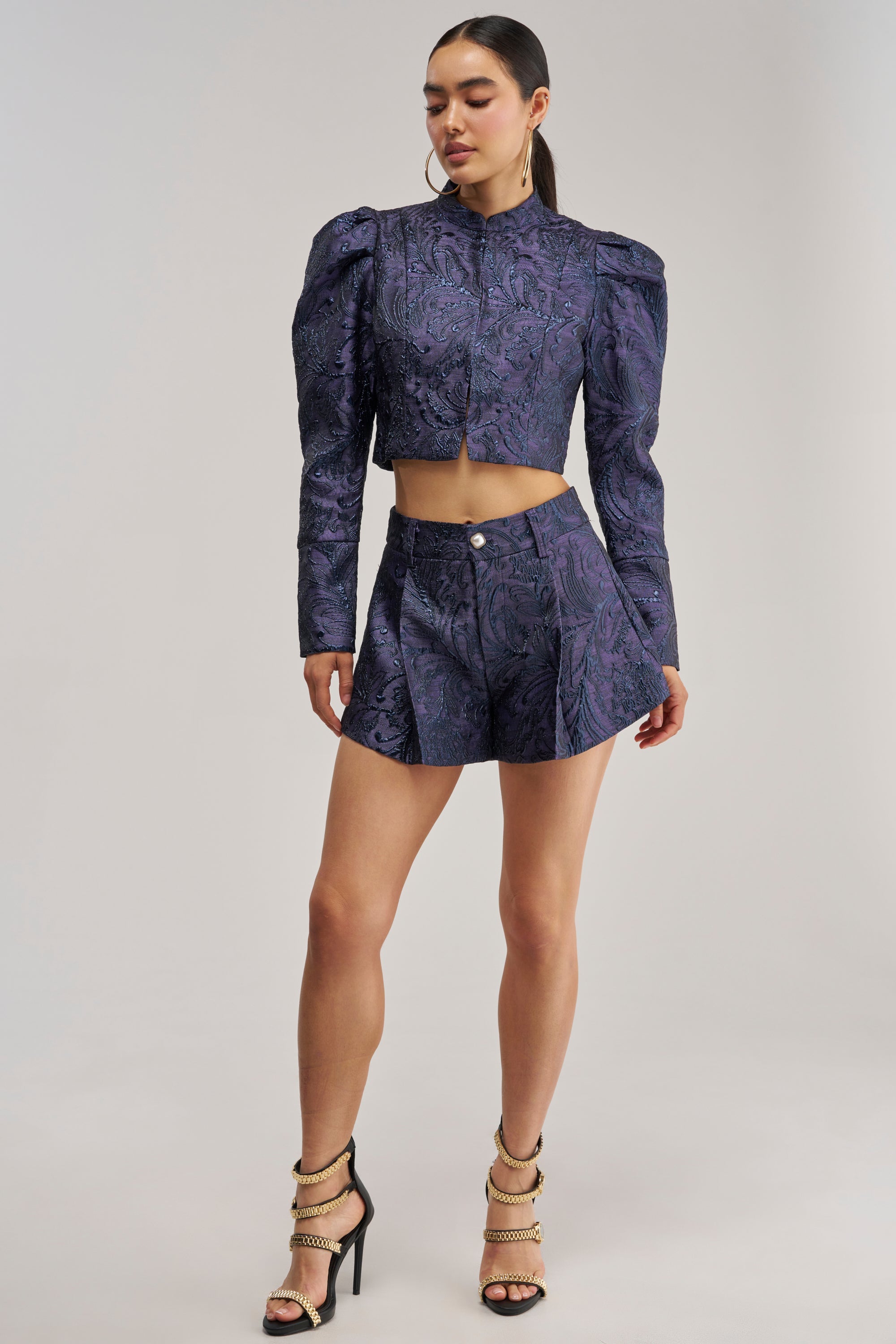 PENNY BROCADE BLAZER IN NAVY
