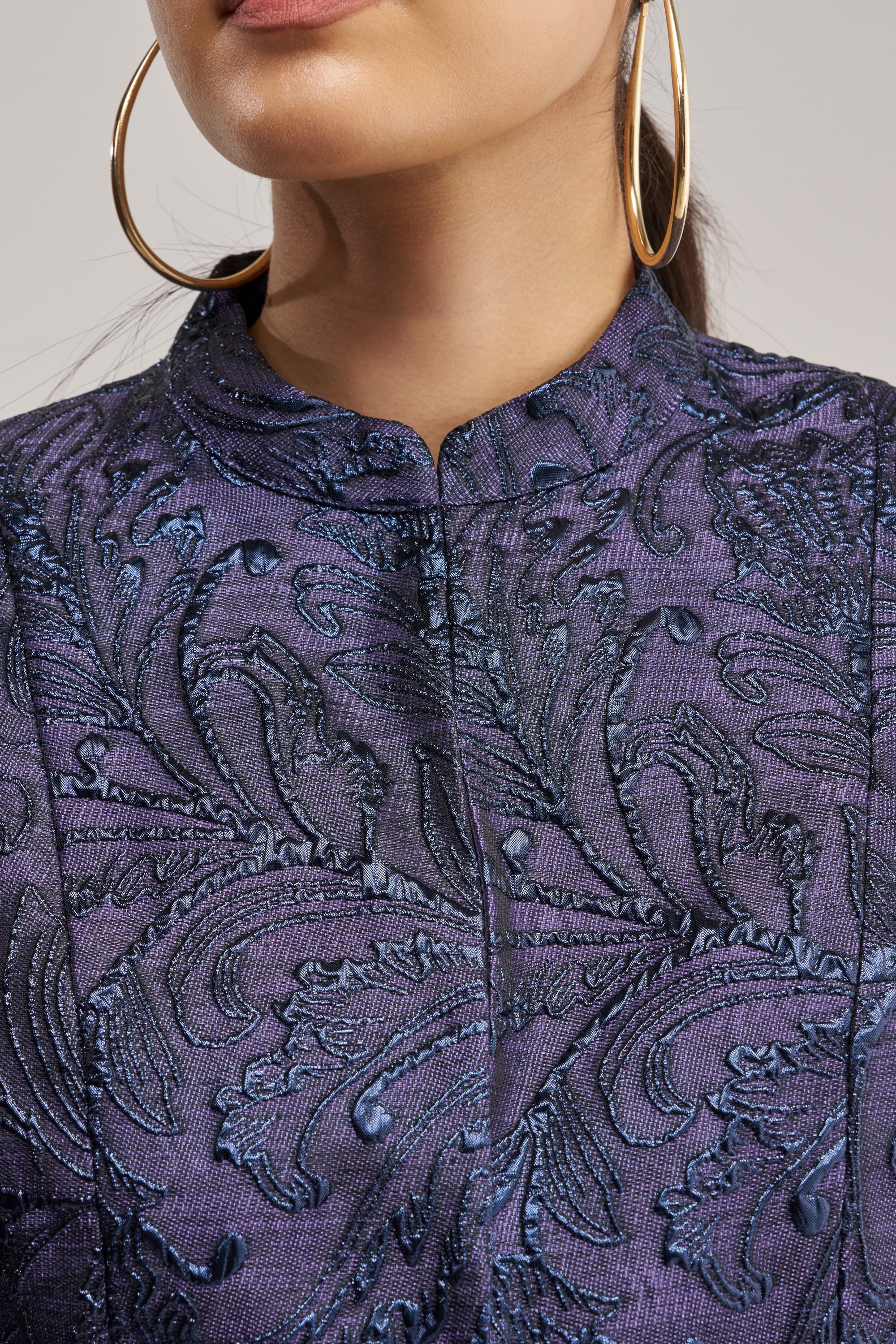 PENNY BROCADE BLAZER IN NAVY