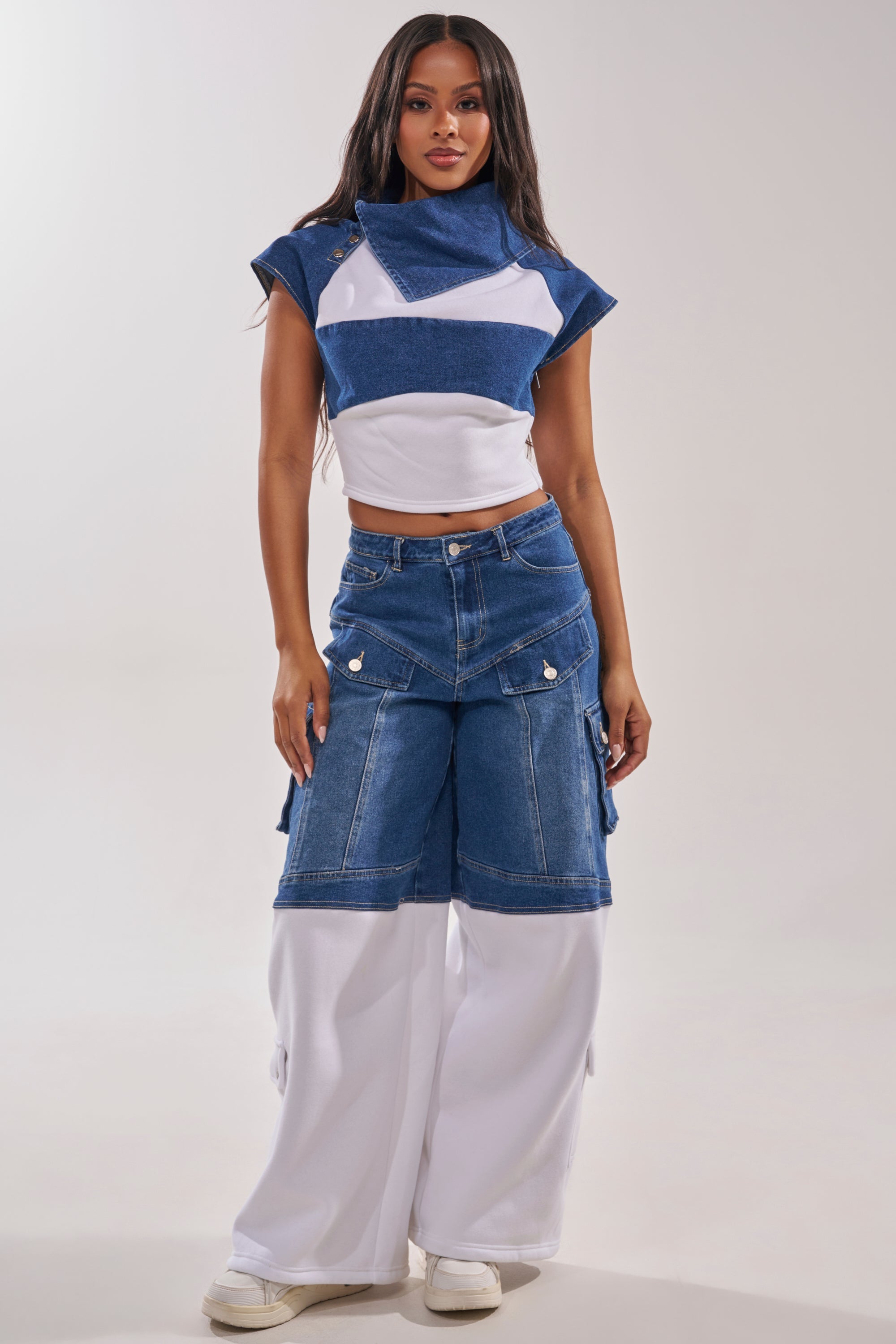 THIS IS EVERYTHING YOU SEE DENIM BLOUSE