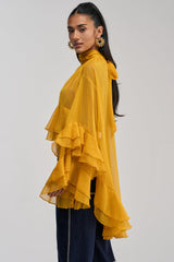 MARGOT CHIFFON BLOUSE IN MUSTARD