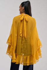 MARGOT CHIFFON BLOUSE IN MUSTARD