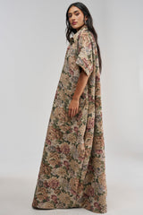 VANJA BROCADE JUMPSUIT IN IVORY
