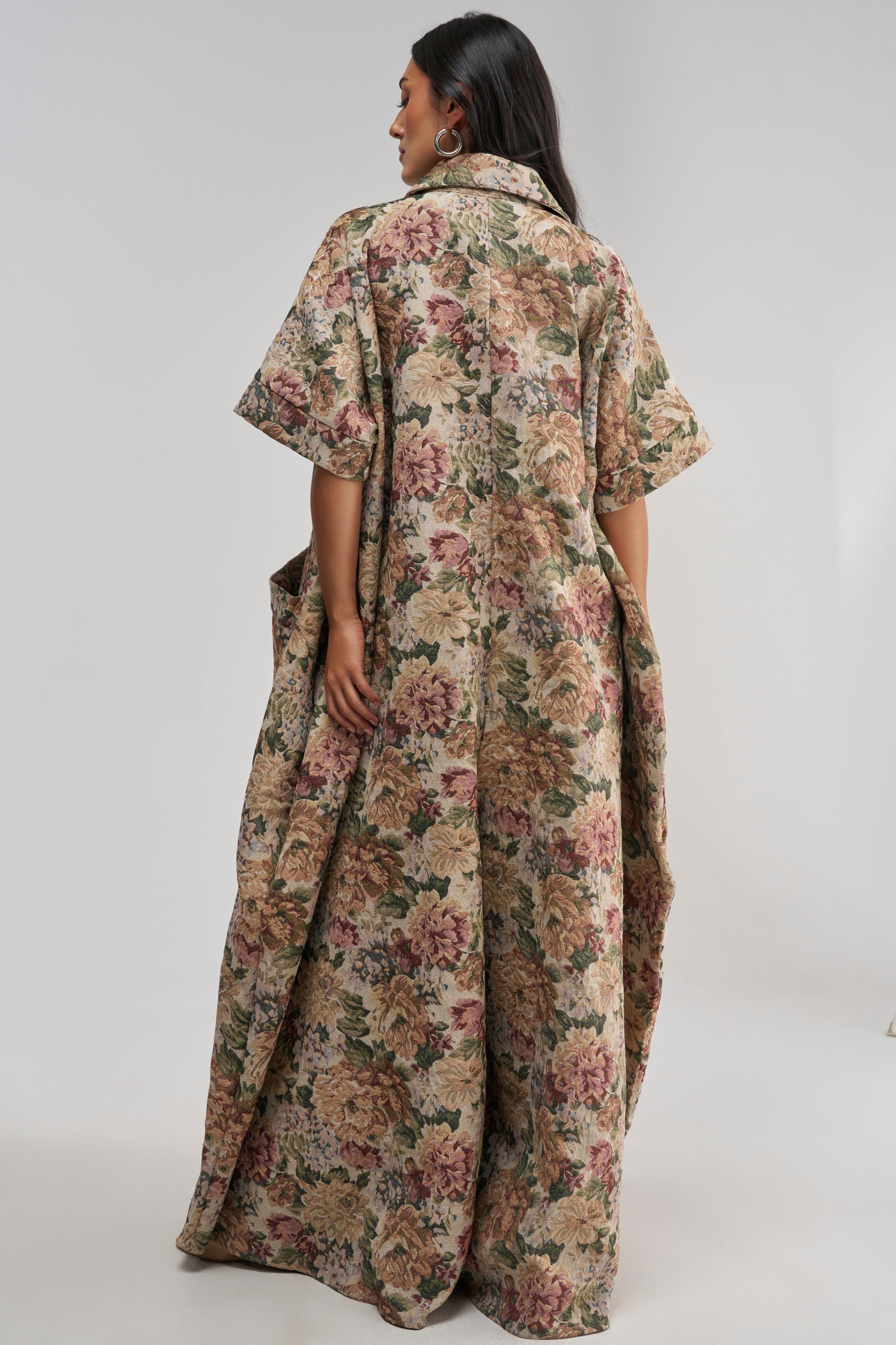 VANJA BROCADE JUMPSUIT IN IVORY