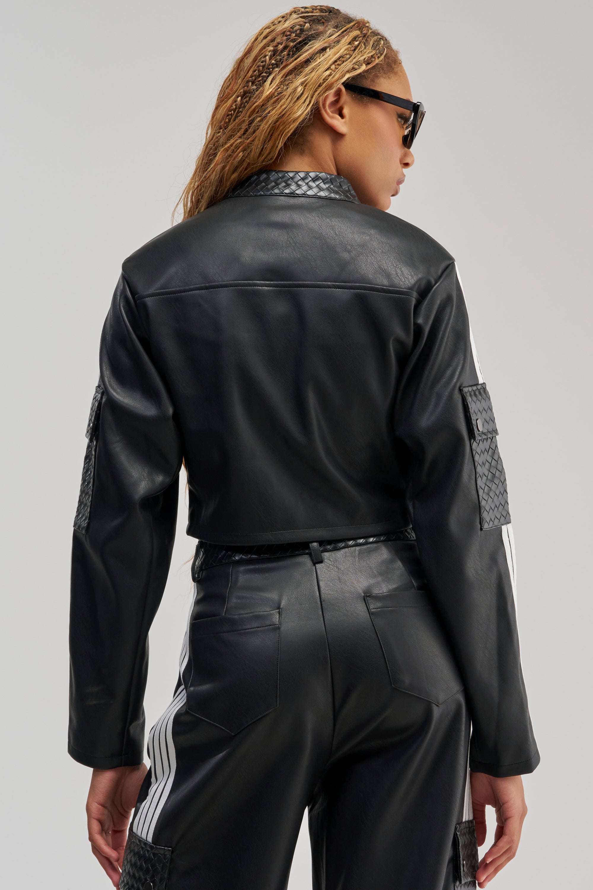 DONT TEST ME FAUX LEATHER BOMBER