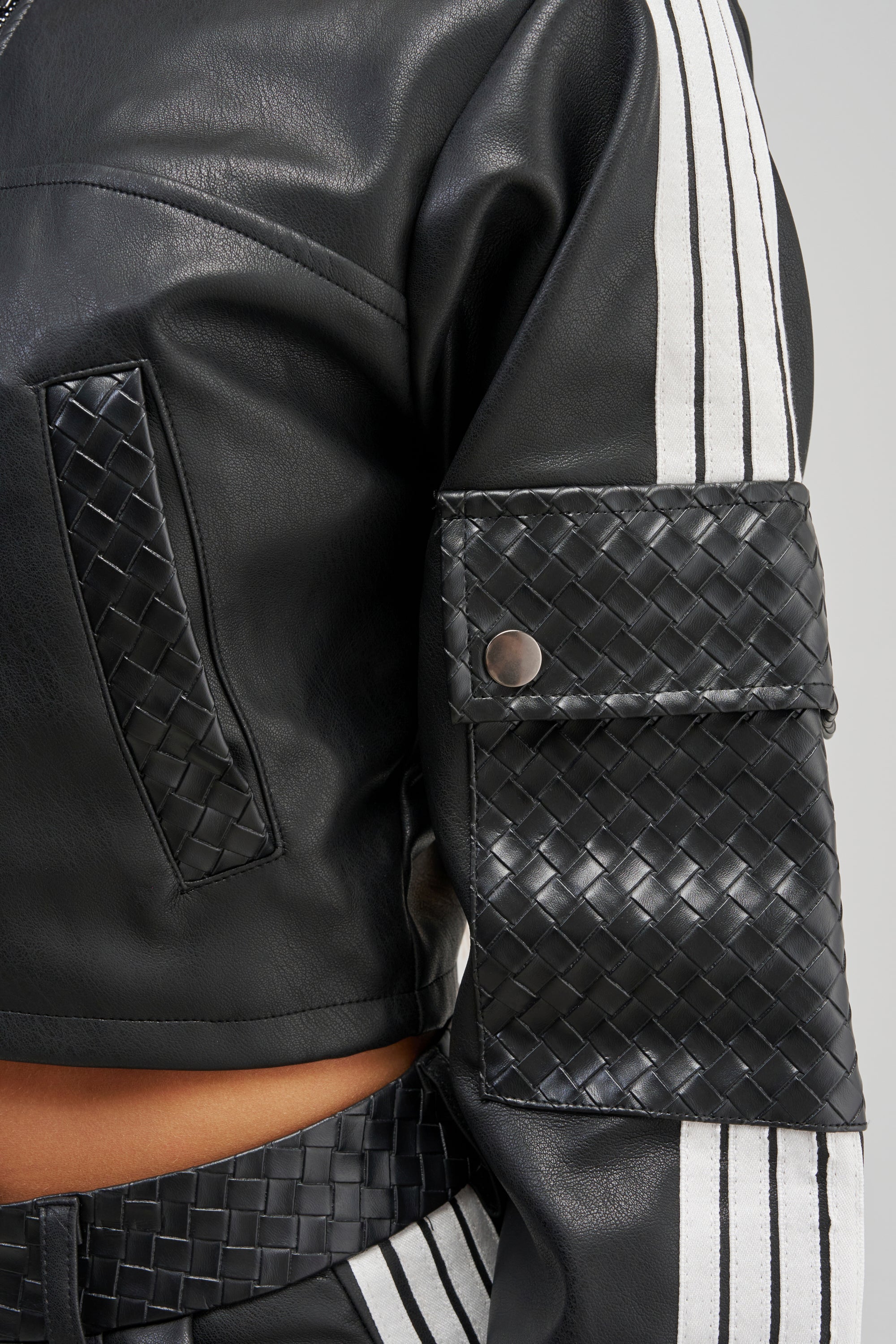 DONT TEST ME FAUX LEATHER BOMBER