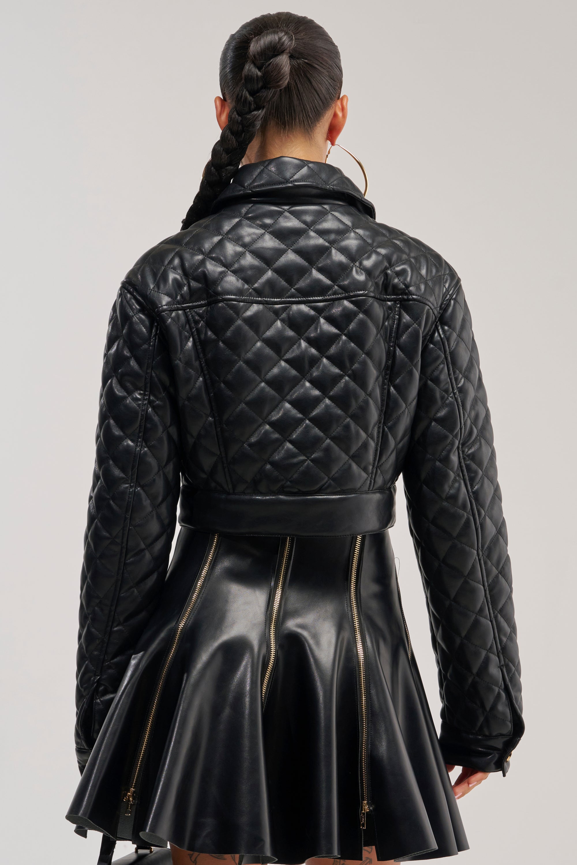ROMY QUILTED FAUX LEATHER JACKET